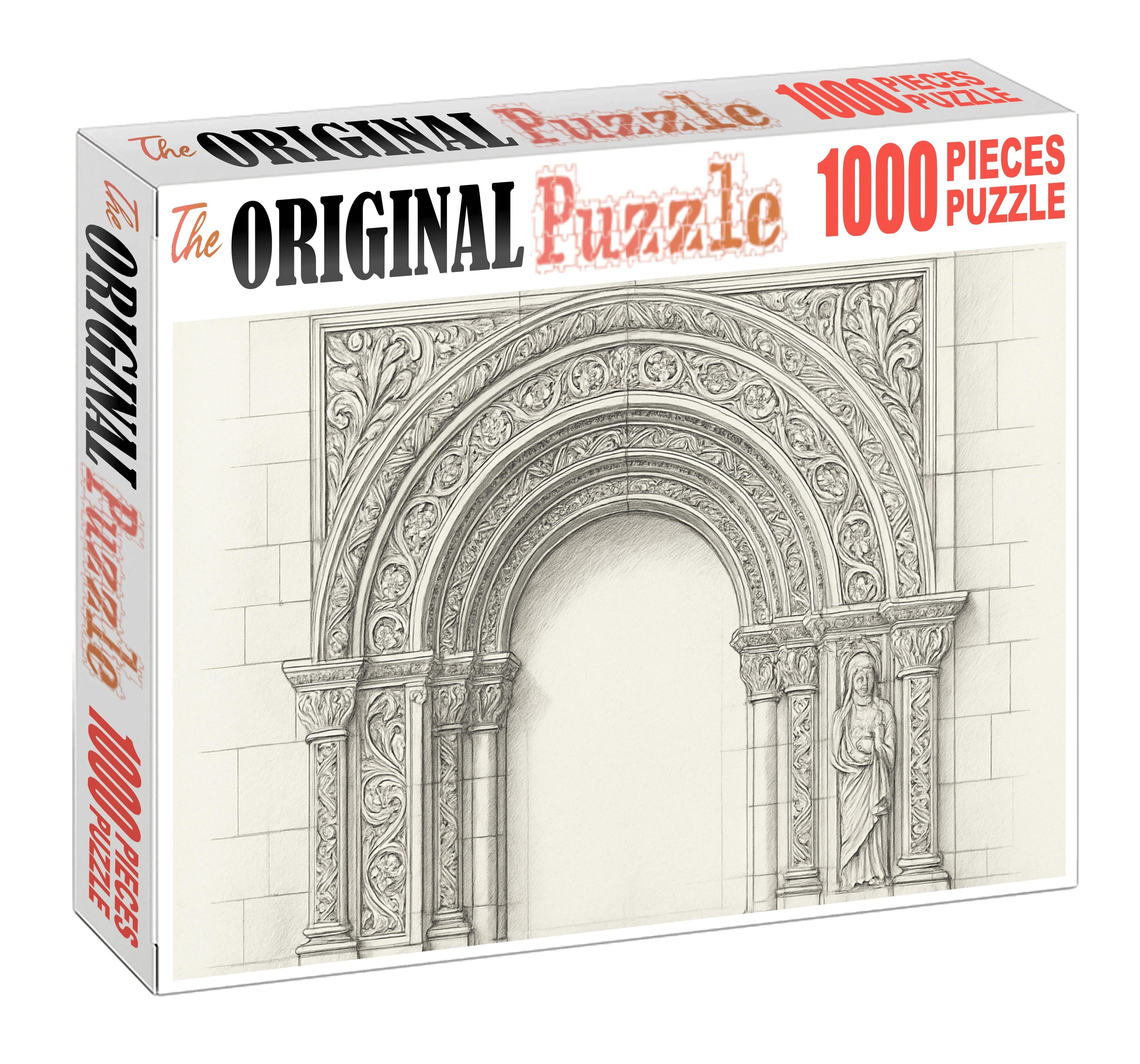 Architectural Arch Detail Precise Technical Pencil Drawing With Clean Lines Large Format Puzzle
