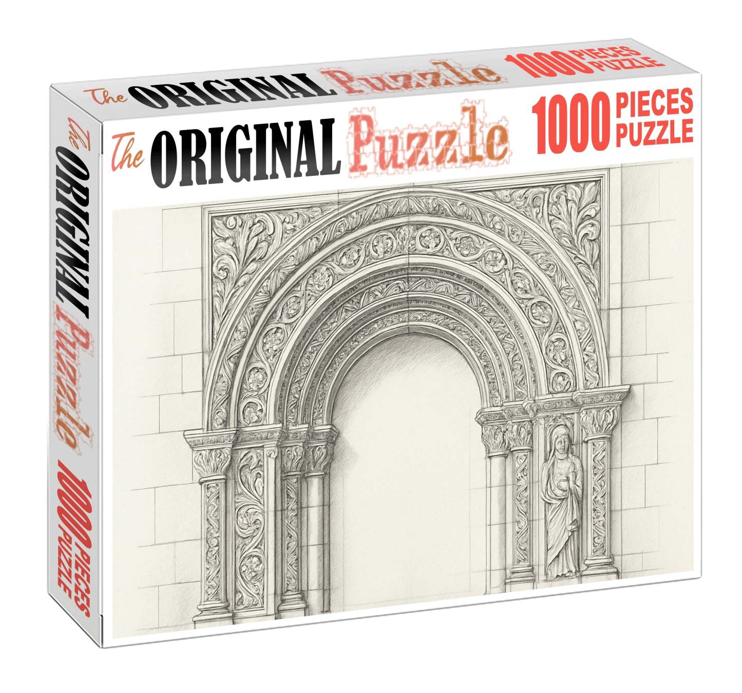 Architectural Arch Detail Precise Technical Pencil Drawing With Clean Lines Large Format Puzzle