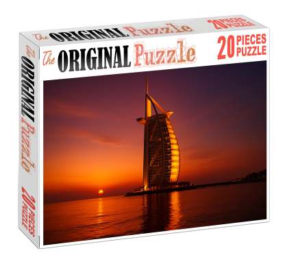 Burj Al Arab Rising In Dubai Uae Known By 6650 Globally As A Luxury Sail-shaped Hotel Icon 20 Piece Puzzle