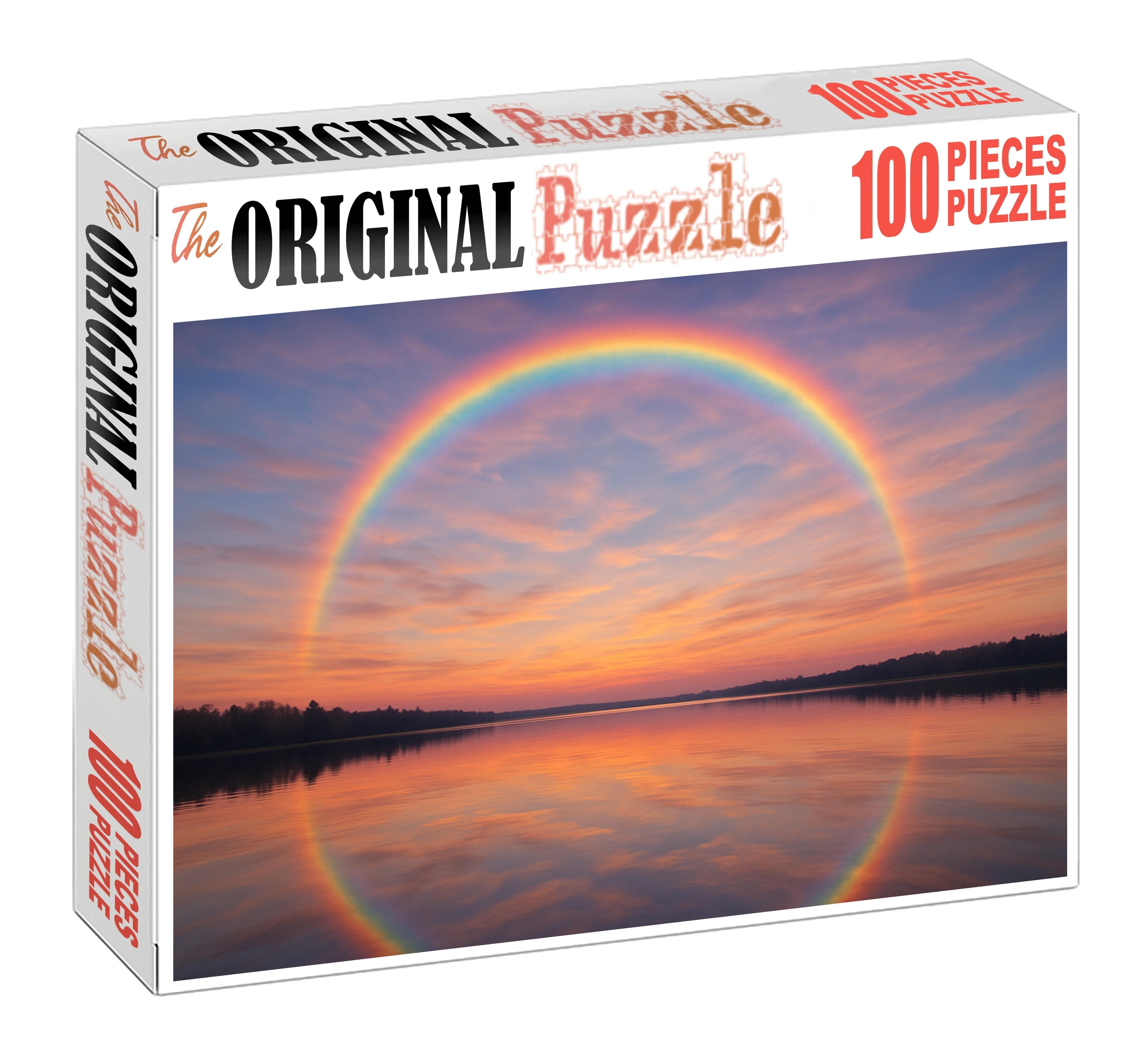 Gentle Pastel Arch Over Still Lake Mini Puzzle