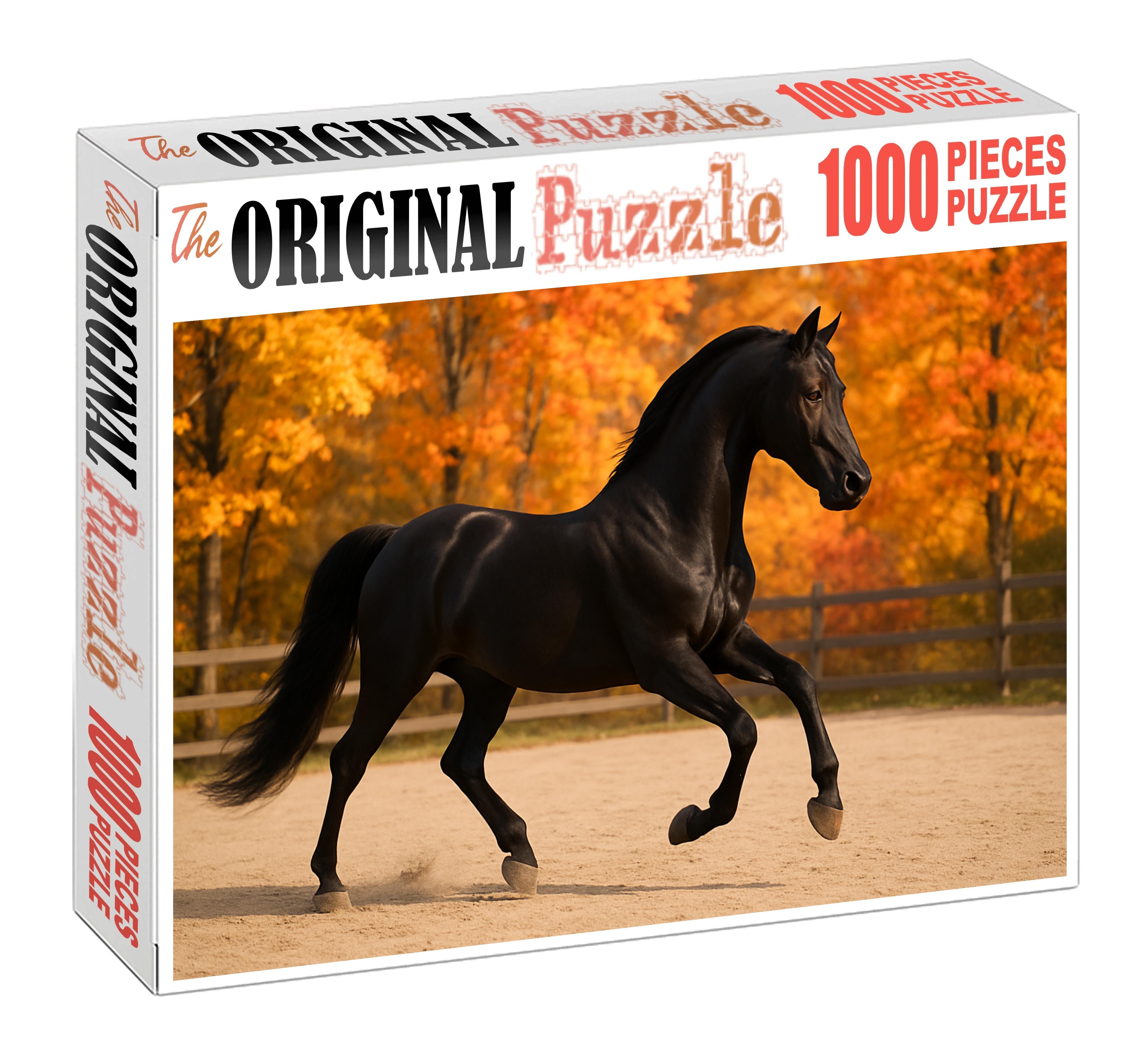 Velvet Dancer Silky Black Morgan Mare With Expressive Gaits 50 Piece Puzzle