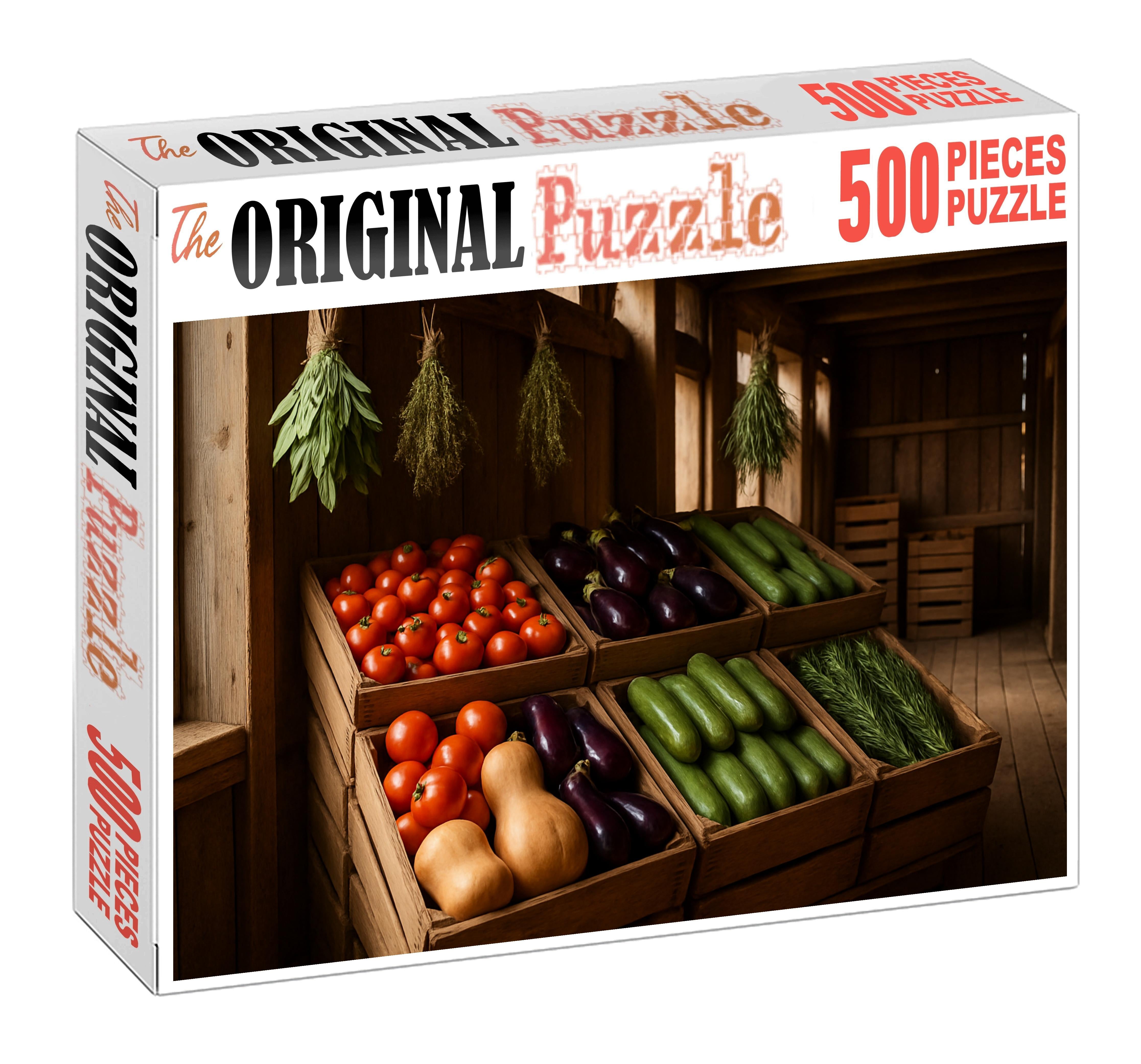 Market Day Mosaic Fresh Produce Aisle In Seasonal Colors 20 Piece Puzzle