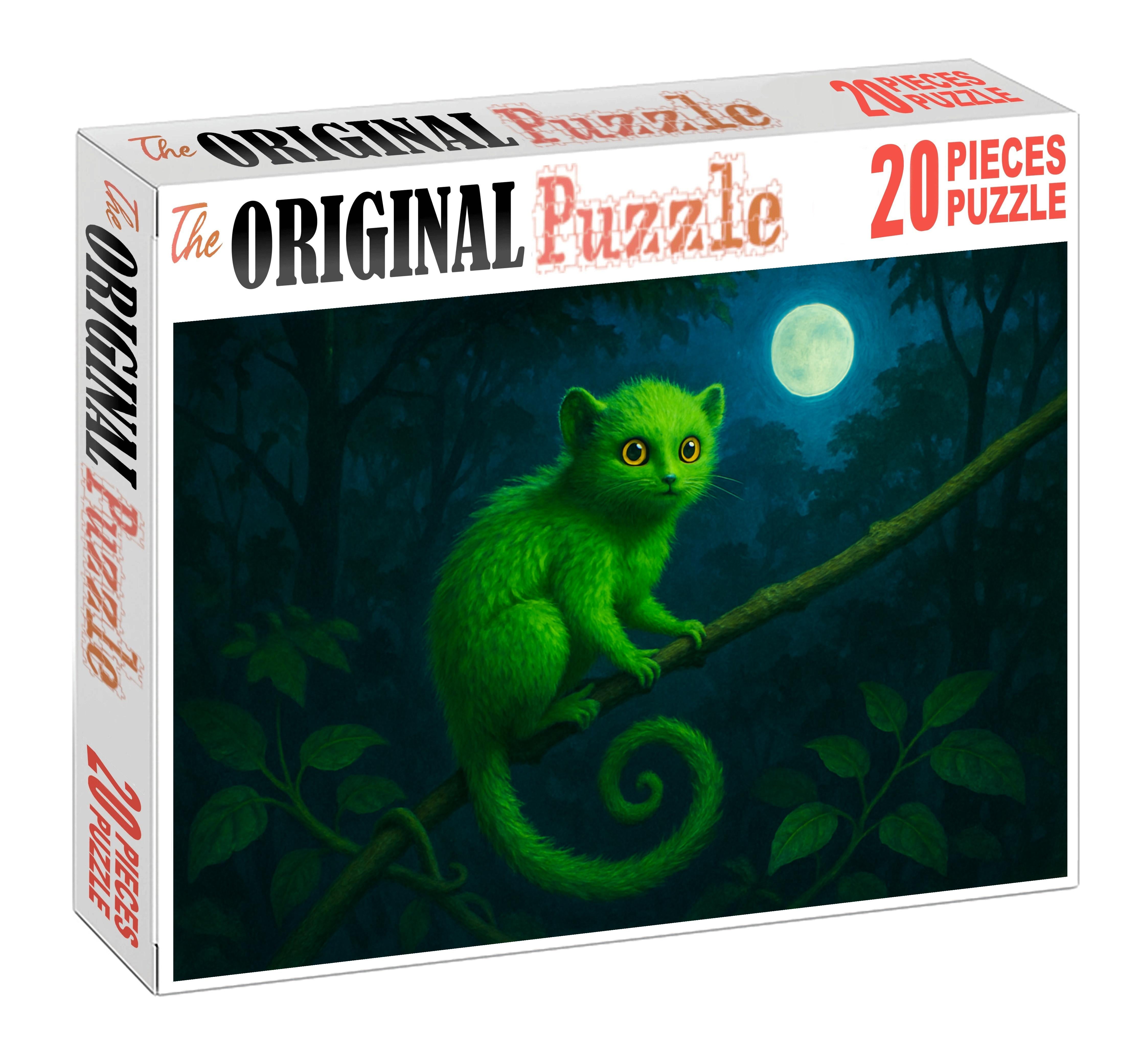 Jadevine Climber Tiny Arboreal Mammal With Prehensile Tail And Vibrant Green Fur Mini Puzzle