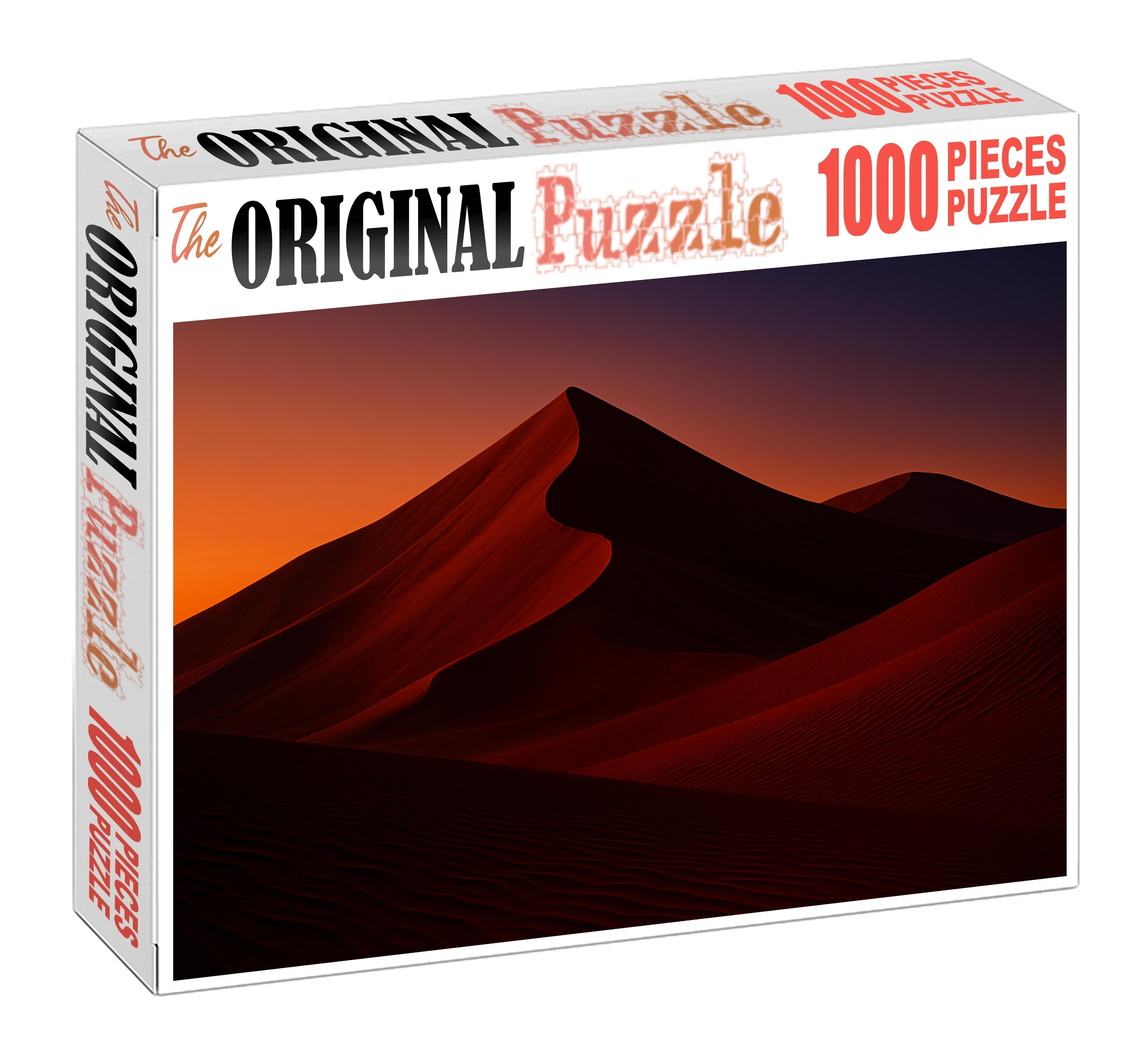 Crimson Dune Crest Vibrant Slopes Under Twilights Embrace Puzzle For Kids