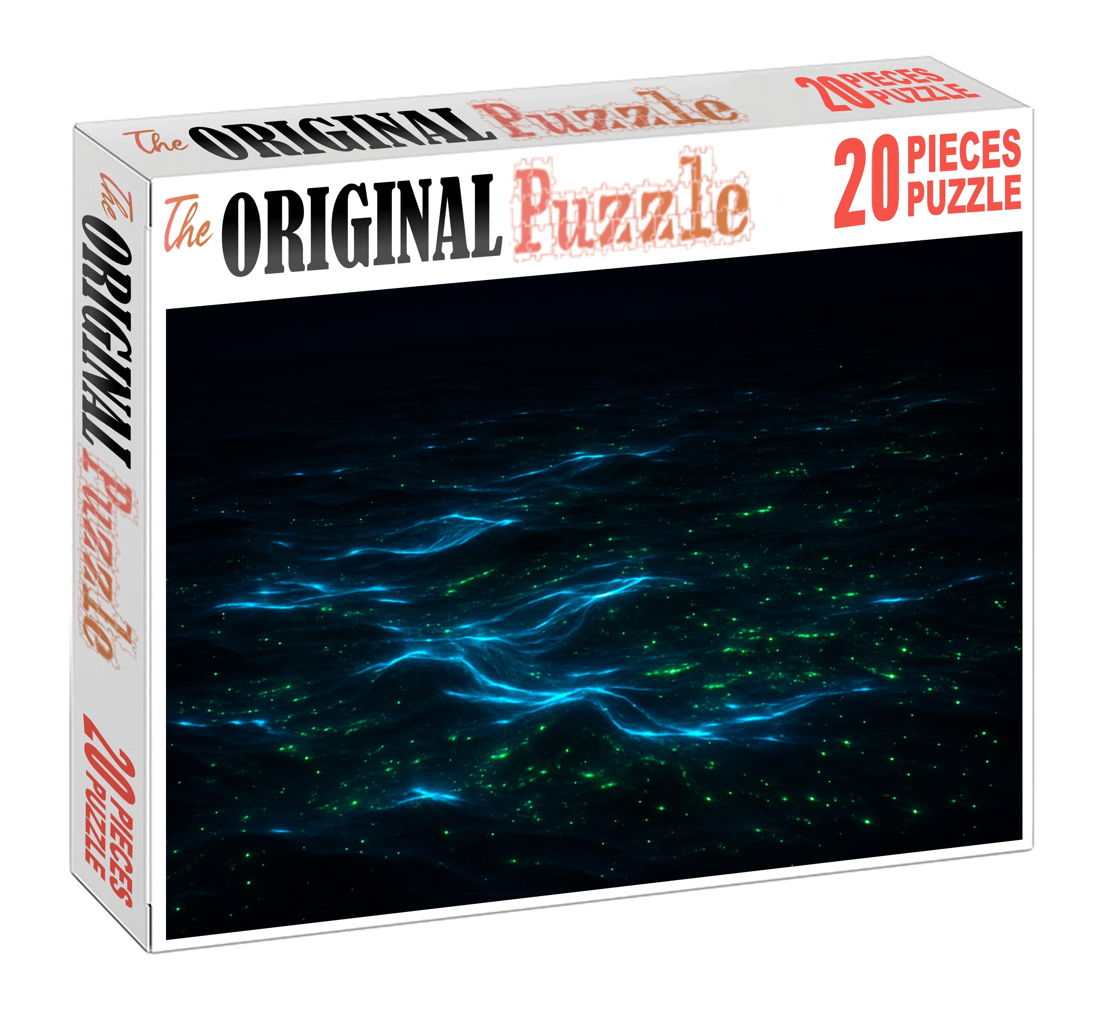 Midnight Bioluminescent Drift Luminous Organisms In Ocean Darkness 200 Piece Puzzle