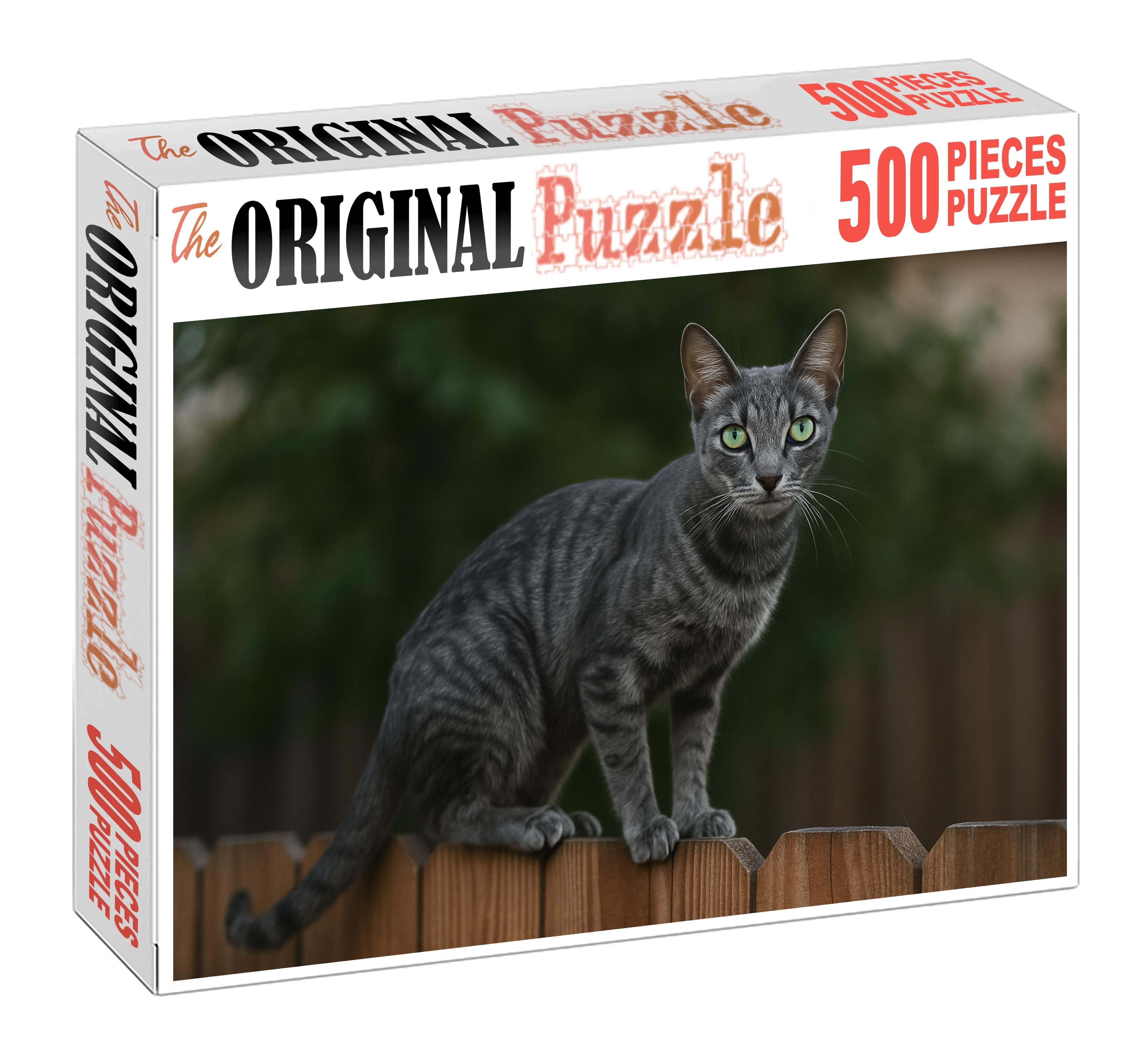 Graphite Stripe Sleek Shorthaired Cat With Inquisitive Spirit 1000 Piece Puzzle