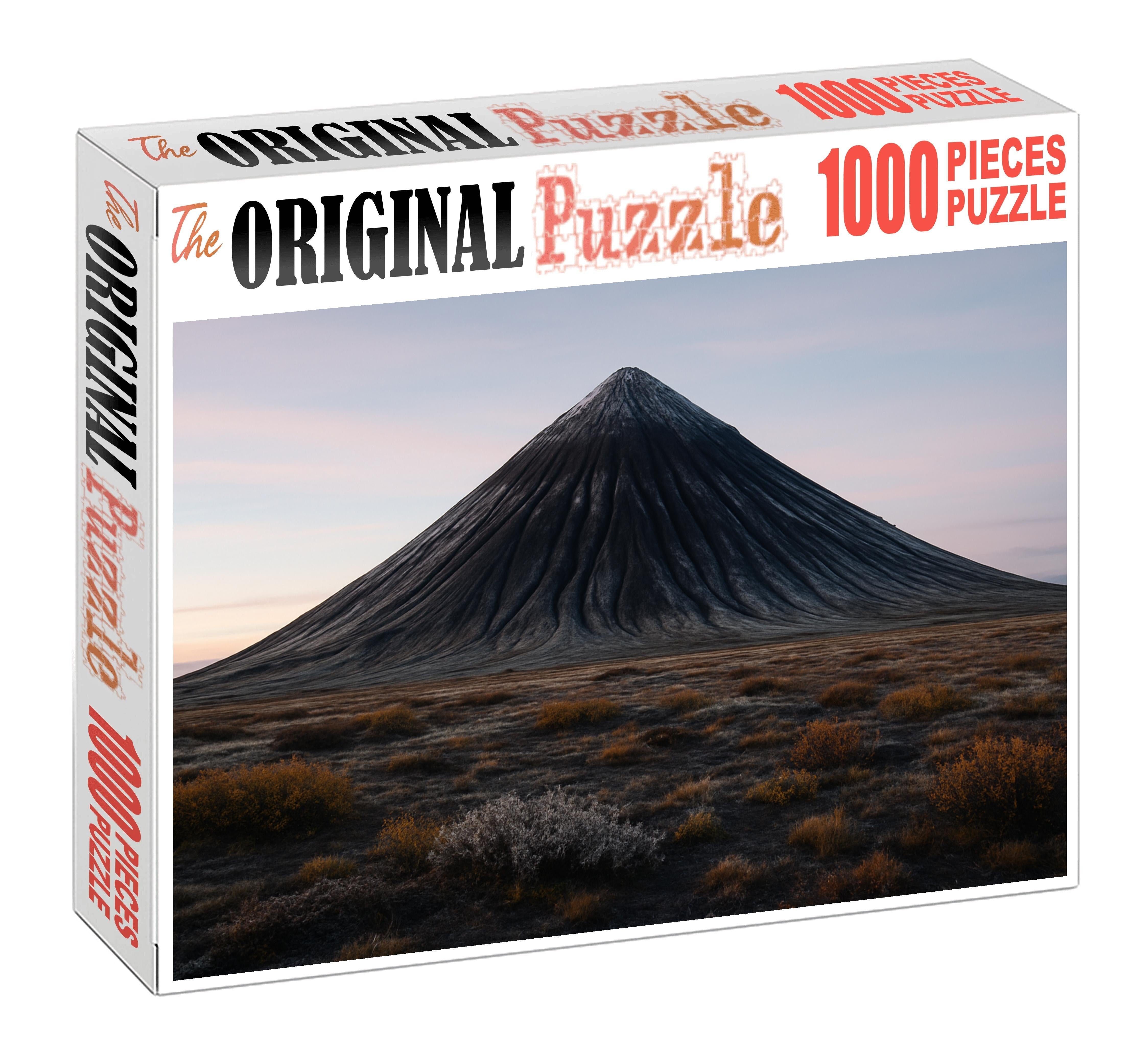 Frost-tipped Volcanic Cone At Dawn Mini Puzzle