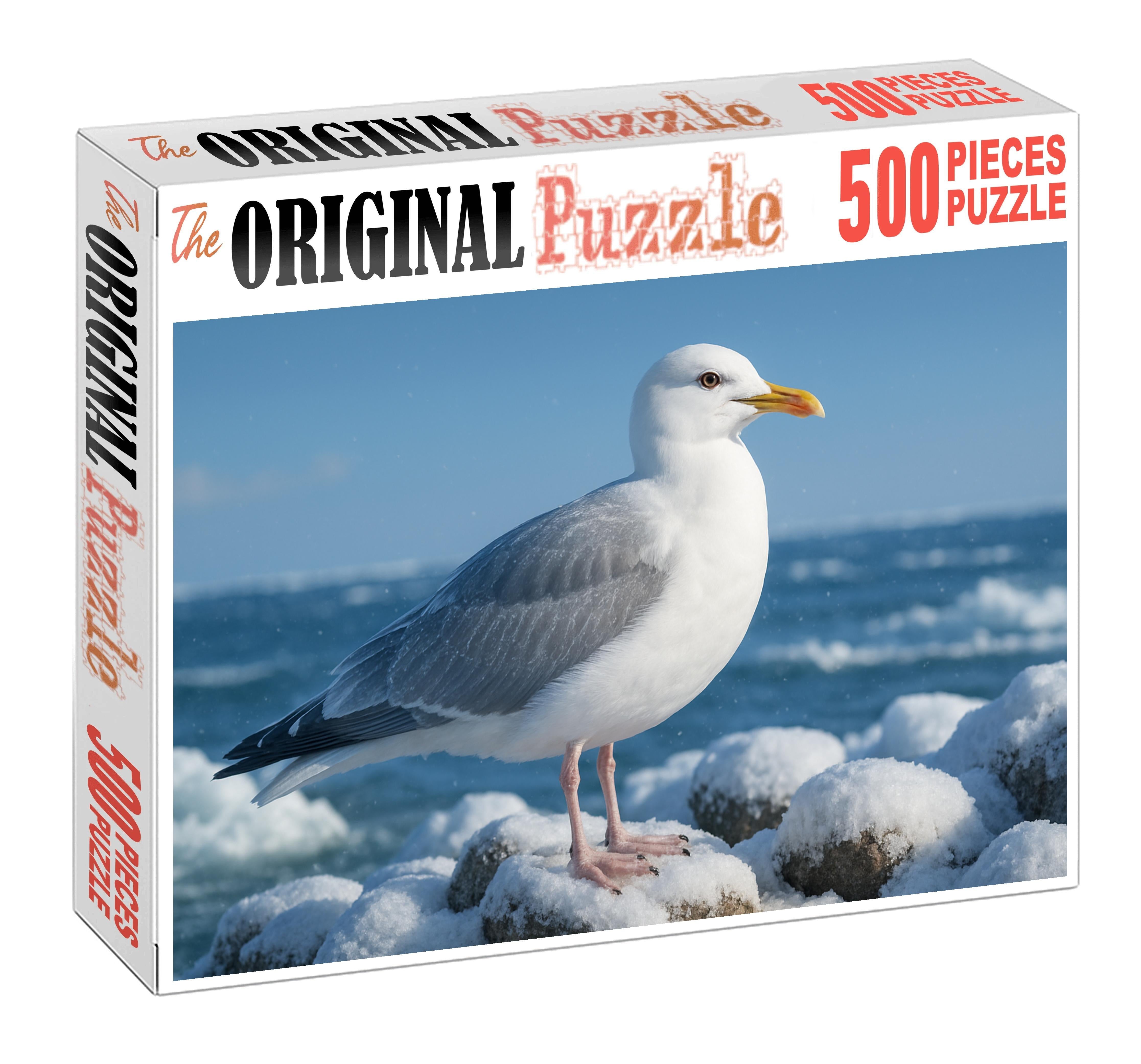 Glacier Gull The Stark Elegance Of Icy Shores Unique Puzzle Design