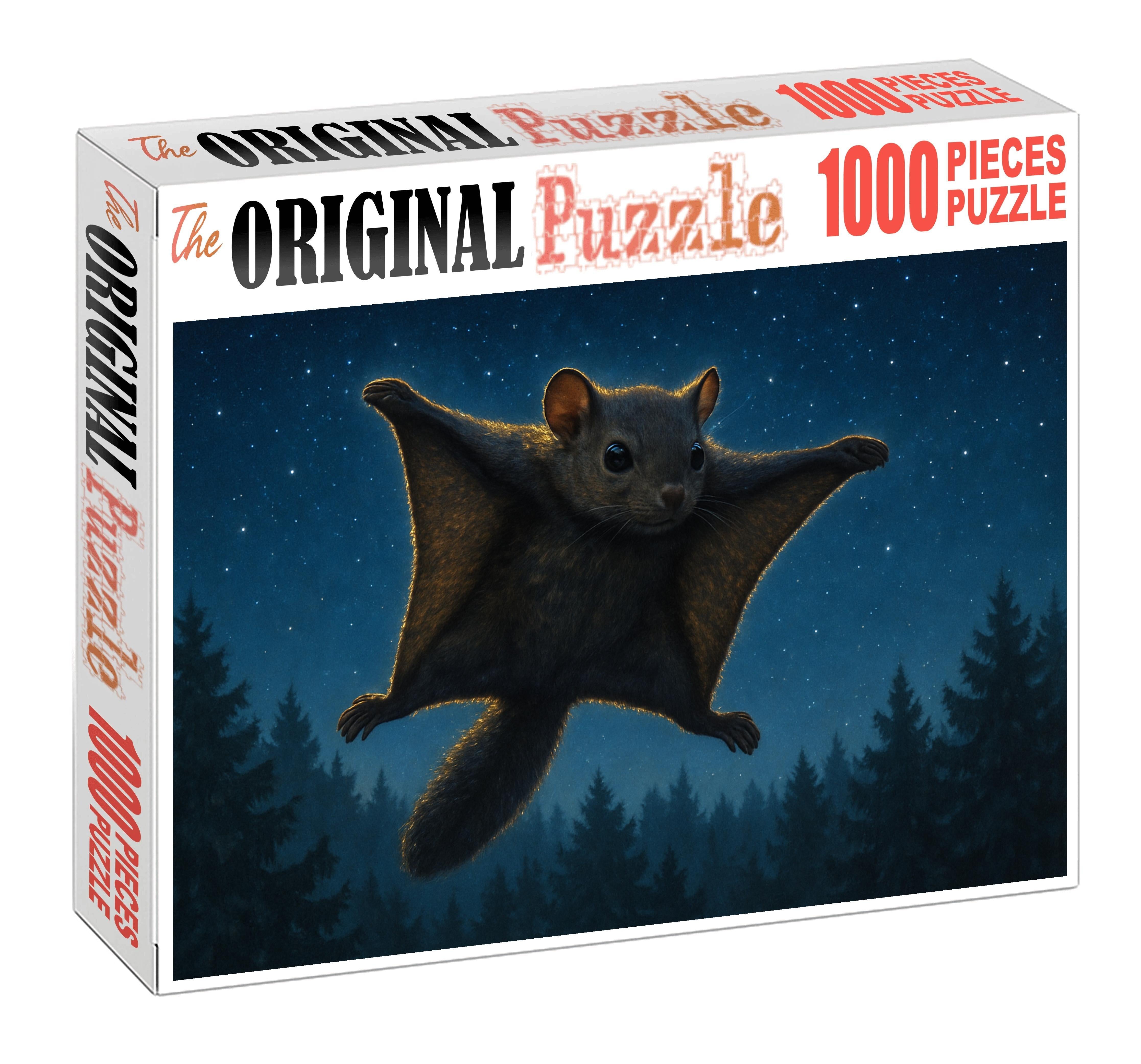 Quartzback Glider Small Mammal With Crystal-like Fur Tips And Extended Membranes Puzzle Fun