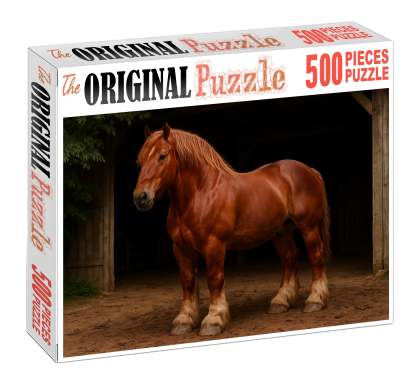 Willow Creek Draft Gentle Giant With Glossy Chestnut Coat 500 Piece Puzzle