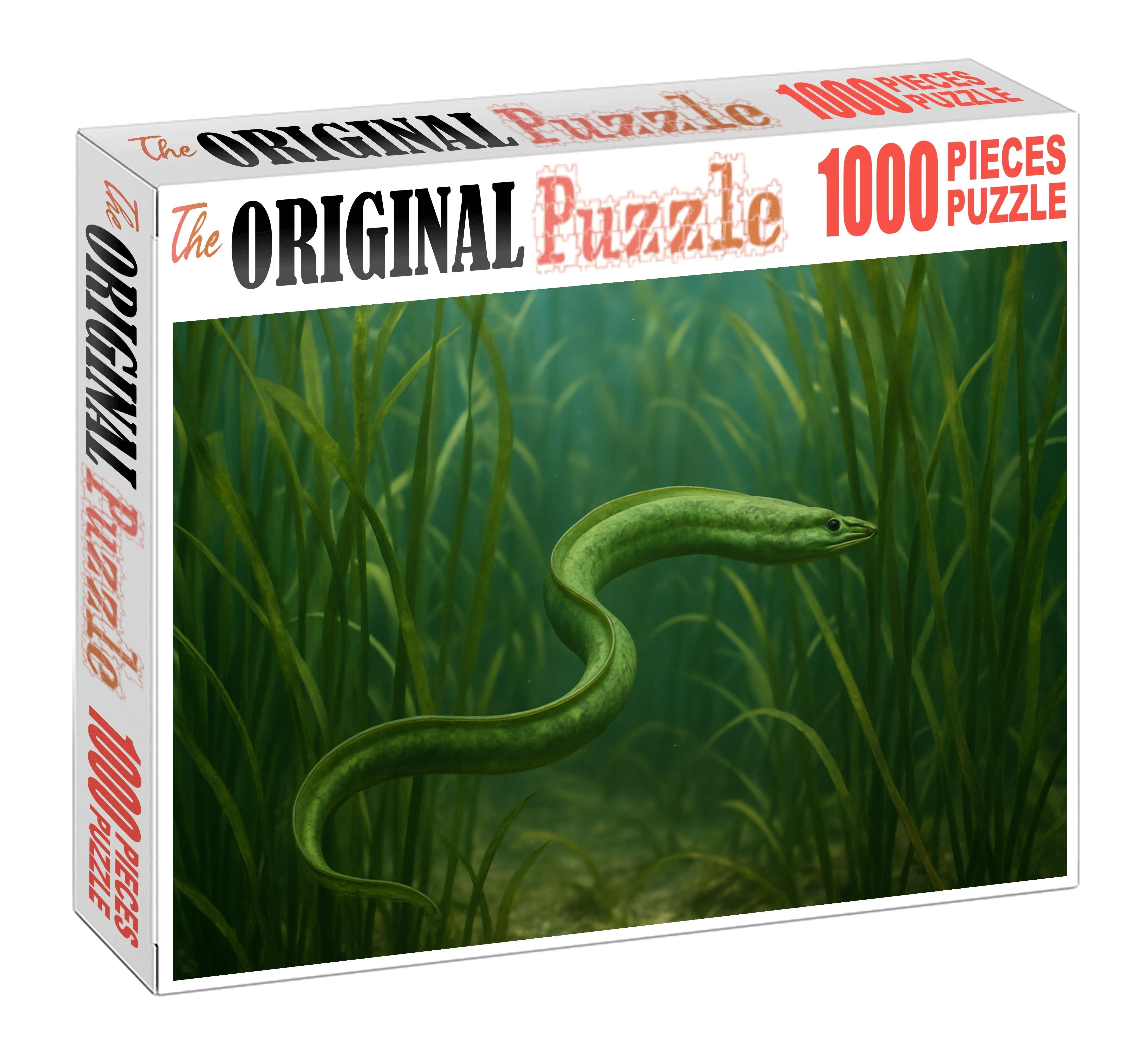 Verdant Kelp Serpent Elongated Eel-like Swimmer With Camouflaged Skin 200 Piece Puzzle