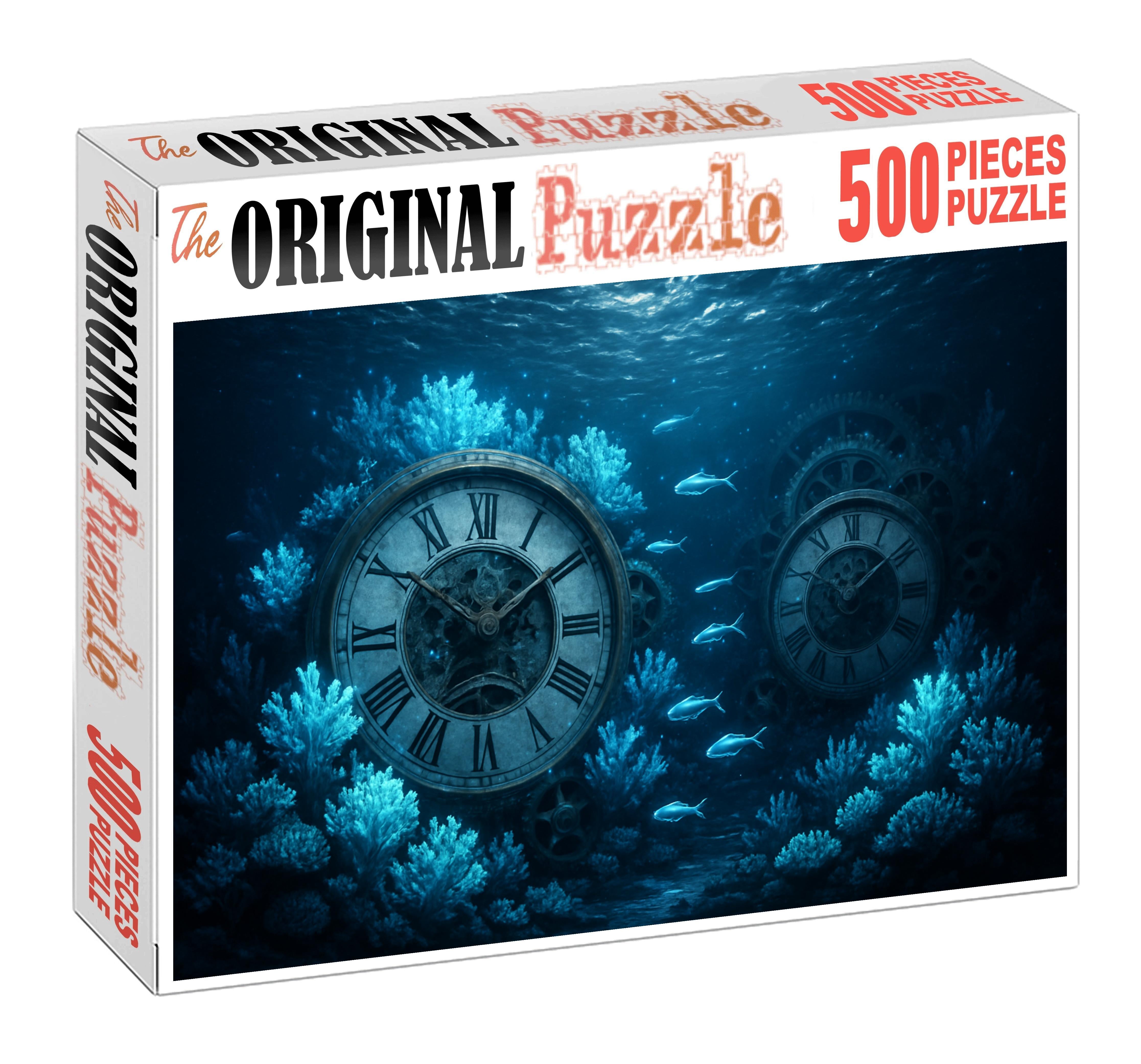 Coral Clock Gardens Beneath Starlit Waters 300 Piece Puzzle