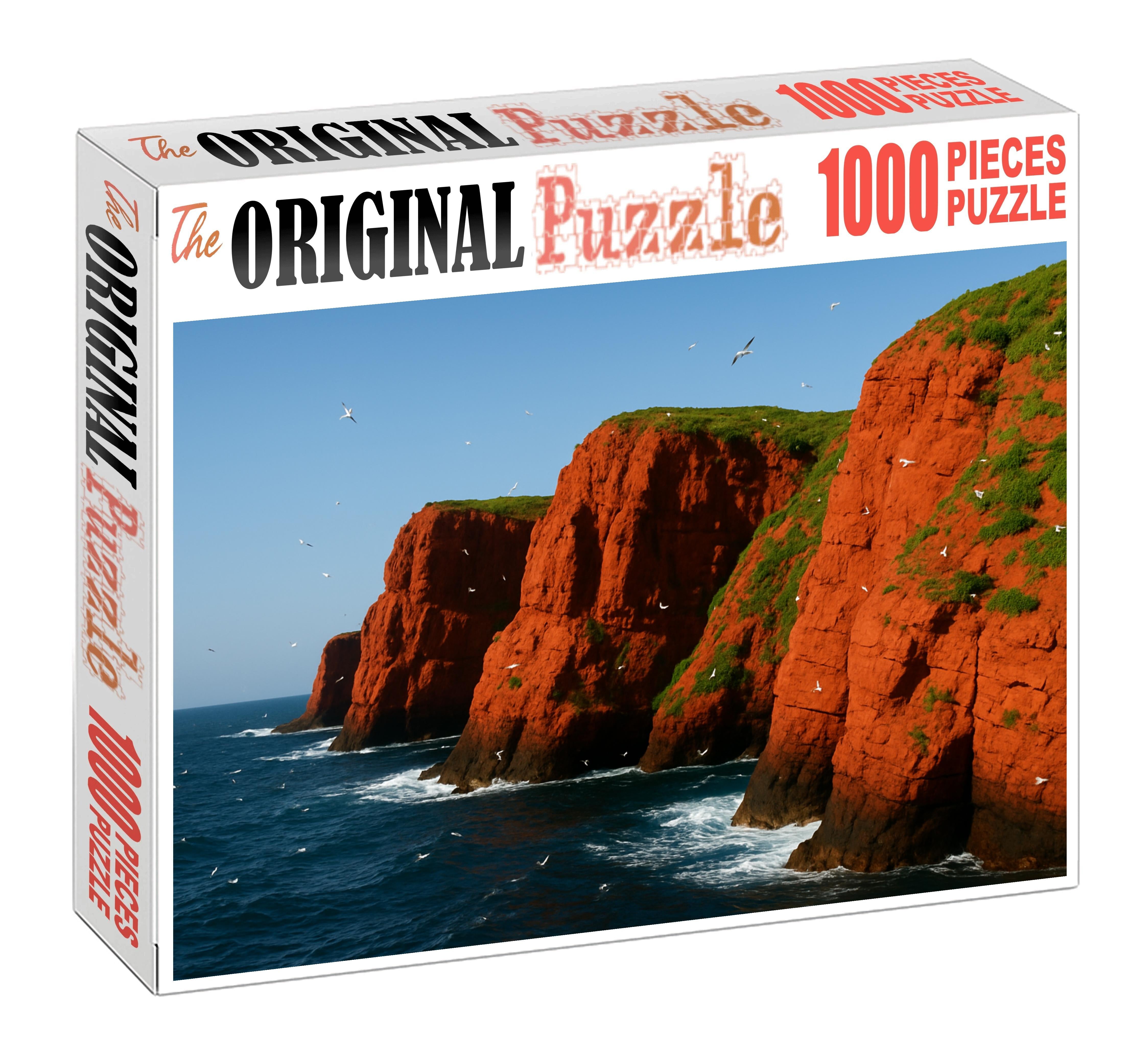 Crimson Cliff Coastline Unique Puzzle Design
