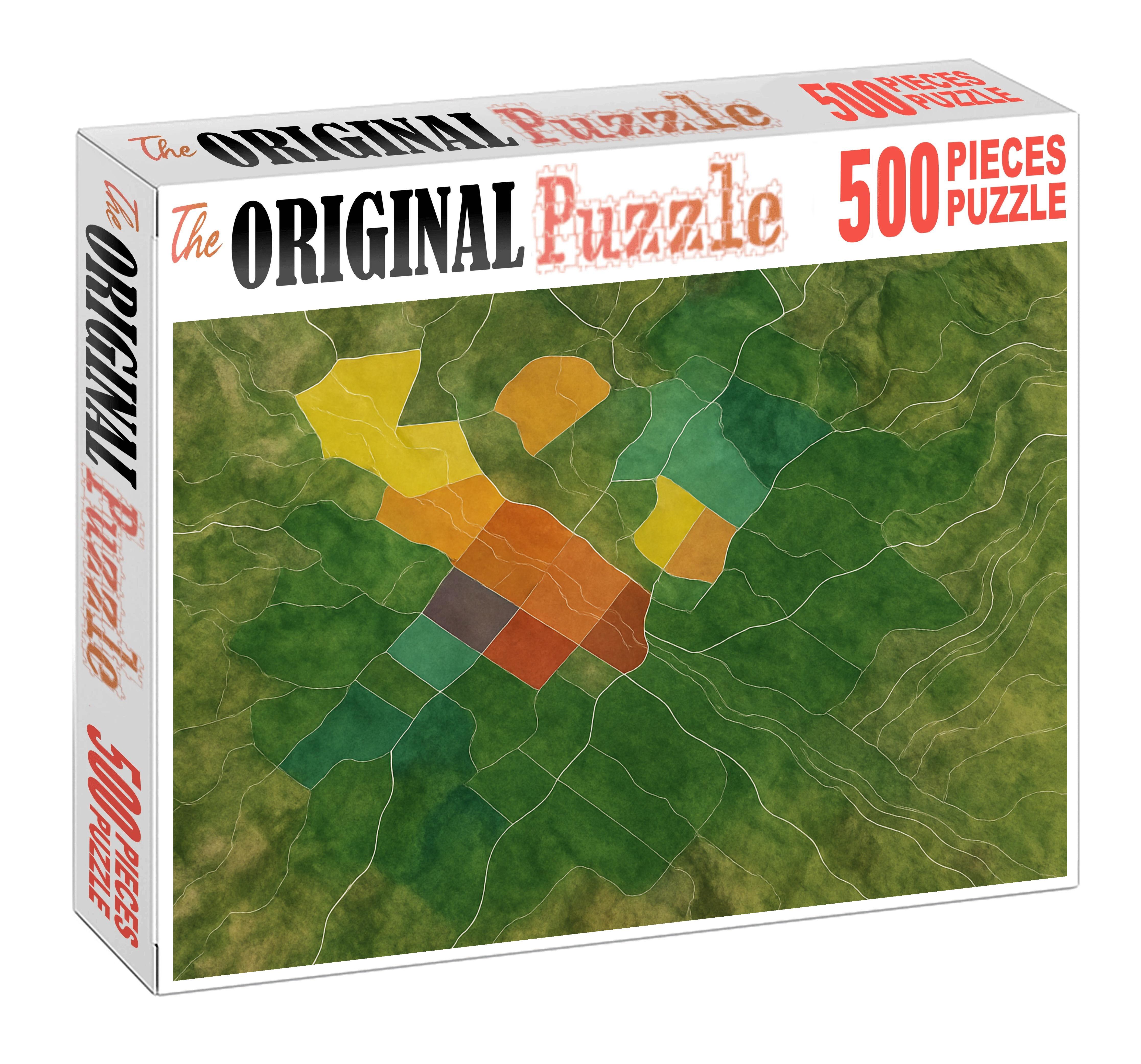 Multi-layered River Basin Elevation And Land Use Map Challenging Puzzles