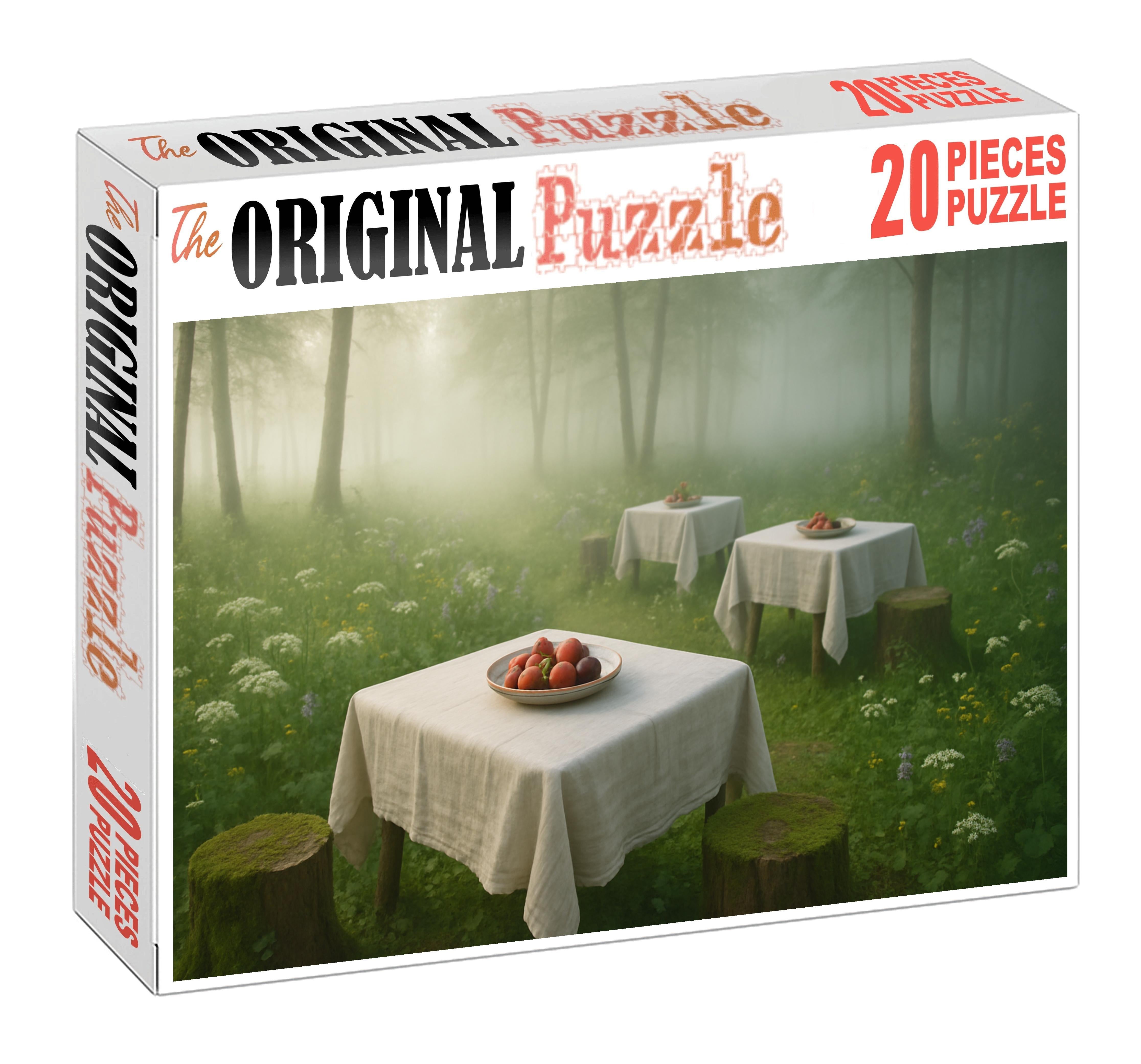 Morning Mist Woodland Brunch Dewy Greens And Rustic Porcelain Puzzle Fun