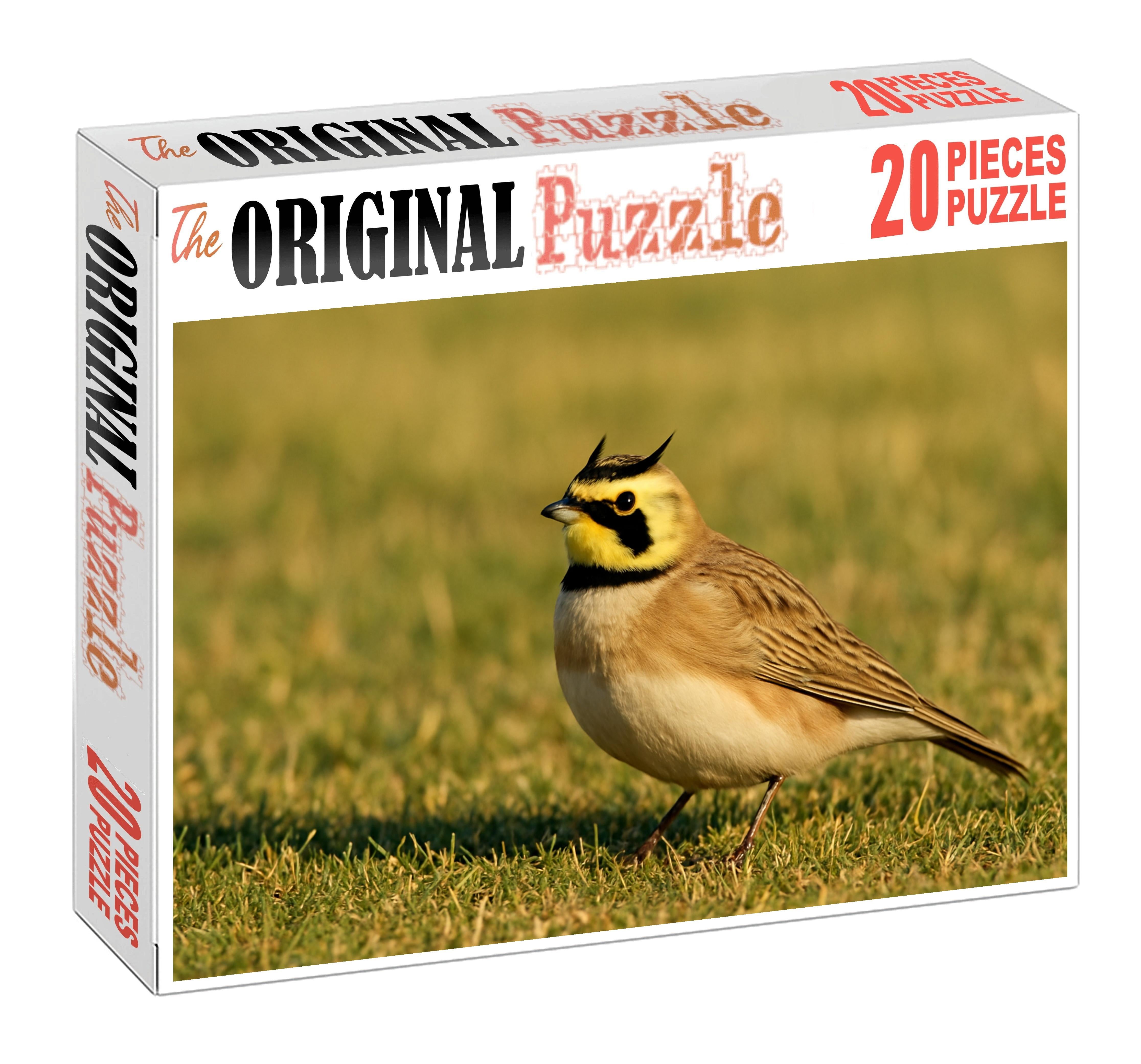 Horned Lark Windswept Grassland Sentinel Challenging Puzzles