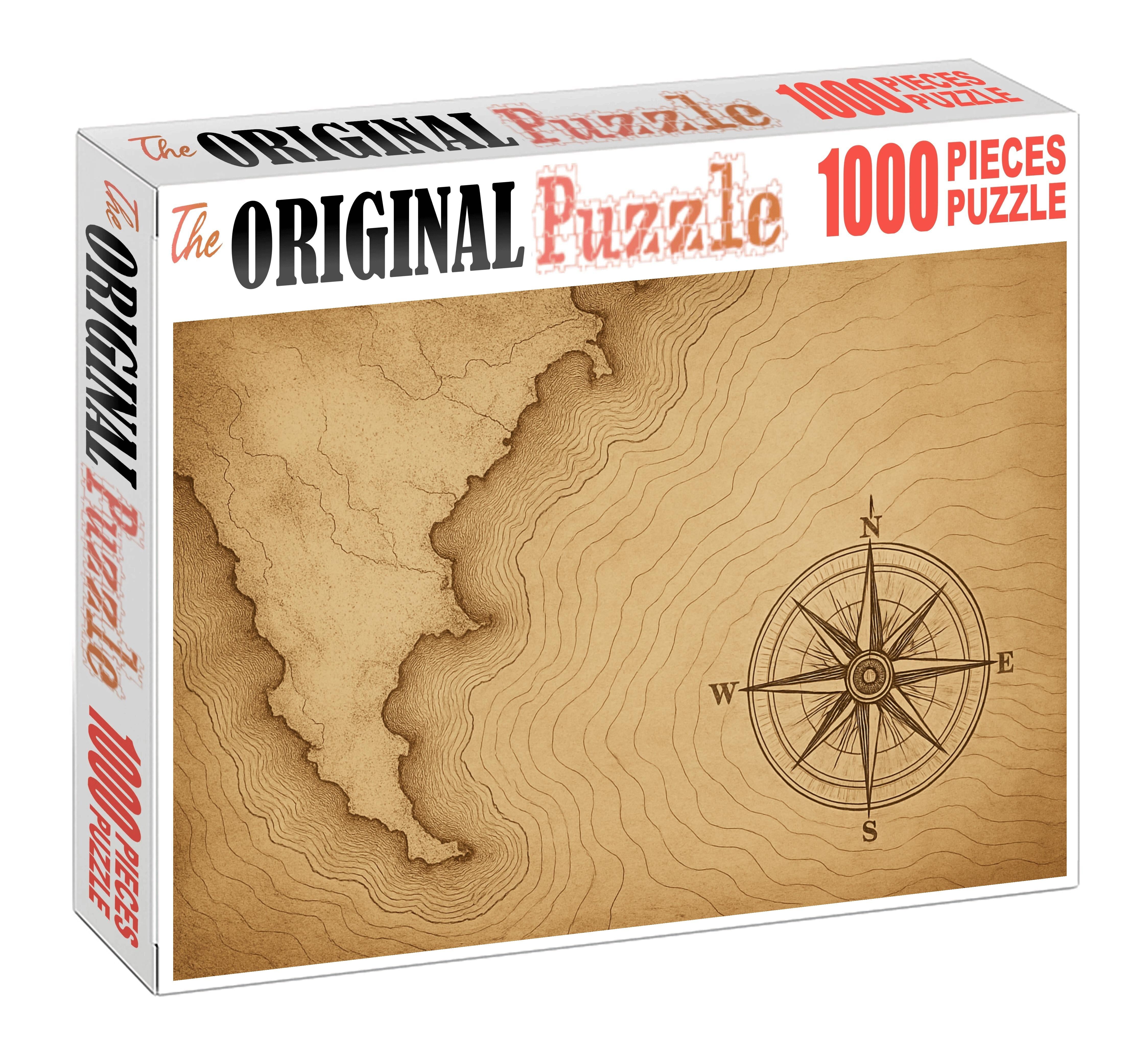 Vintage Nautical Navigation Sketch Premium Puzzle Pieces