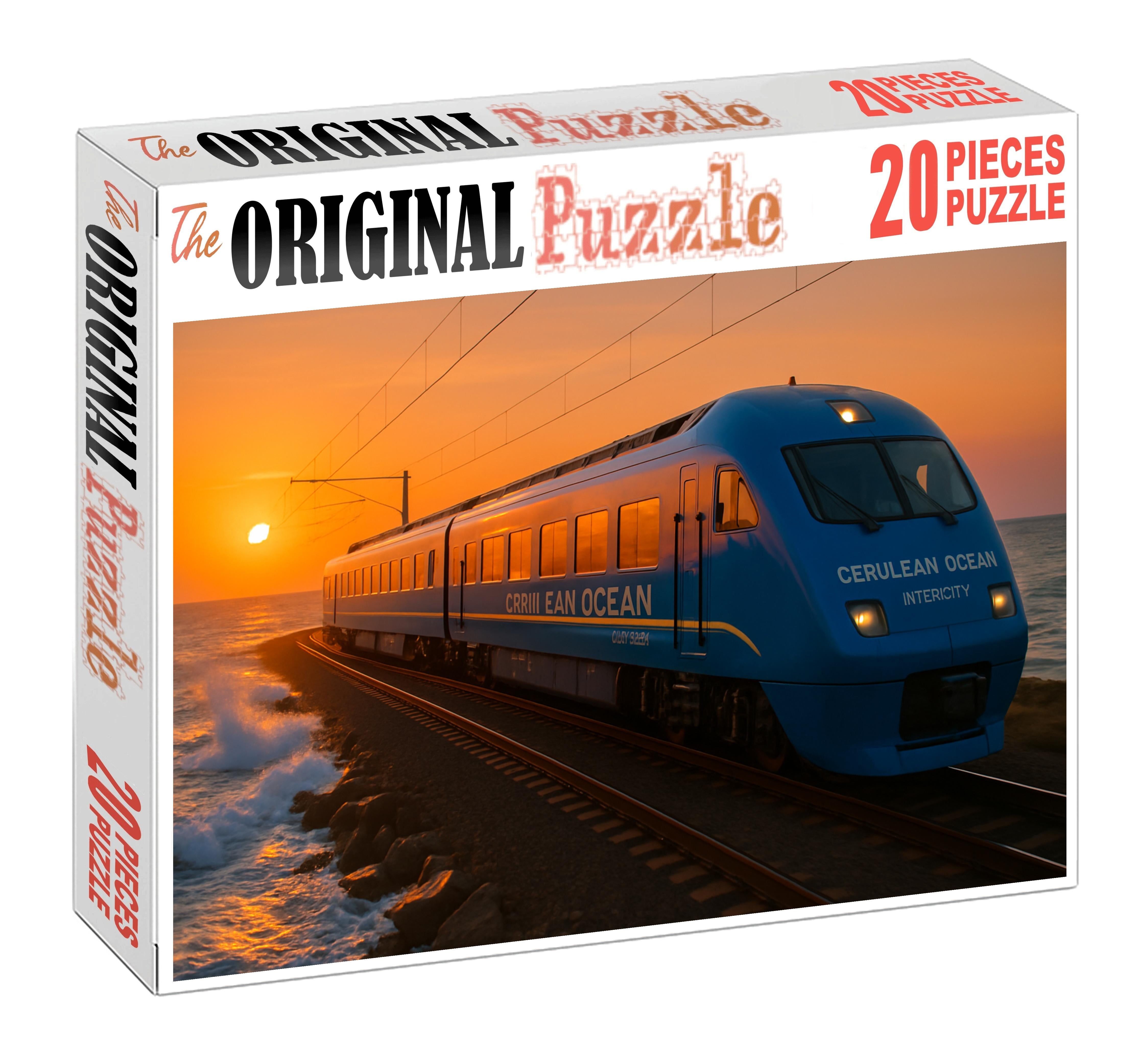 Cerulean Ocean Intercity Sleek Electric Multiple Unit For Coastal Routes Large Format Puzzle