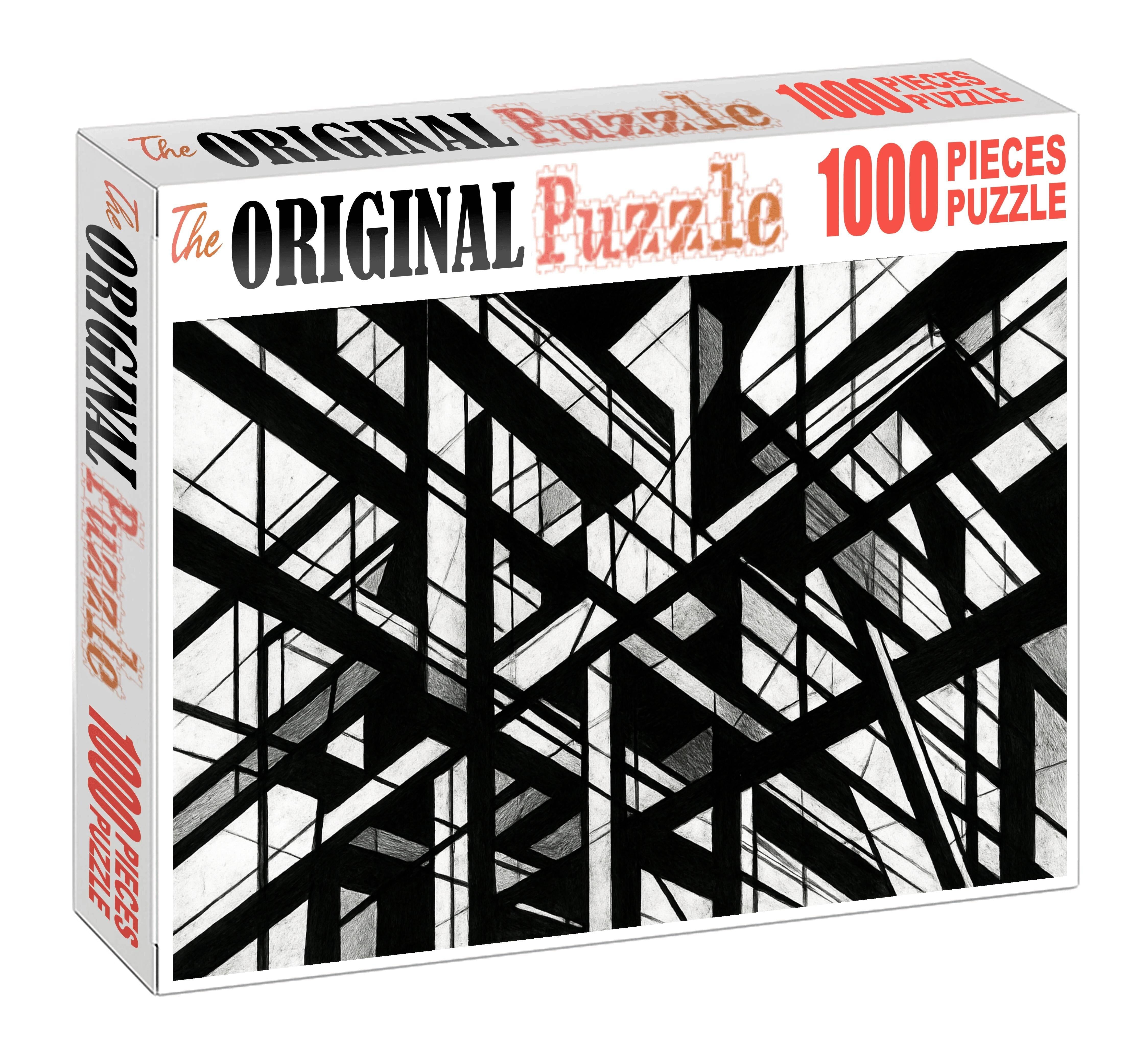 Abstract Architectural Lines Dynamic Pen Drawing Of Structural Forms Challenging Puzzles