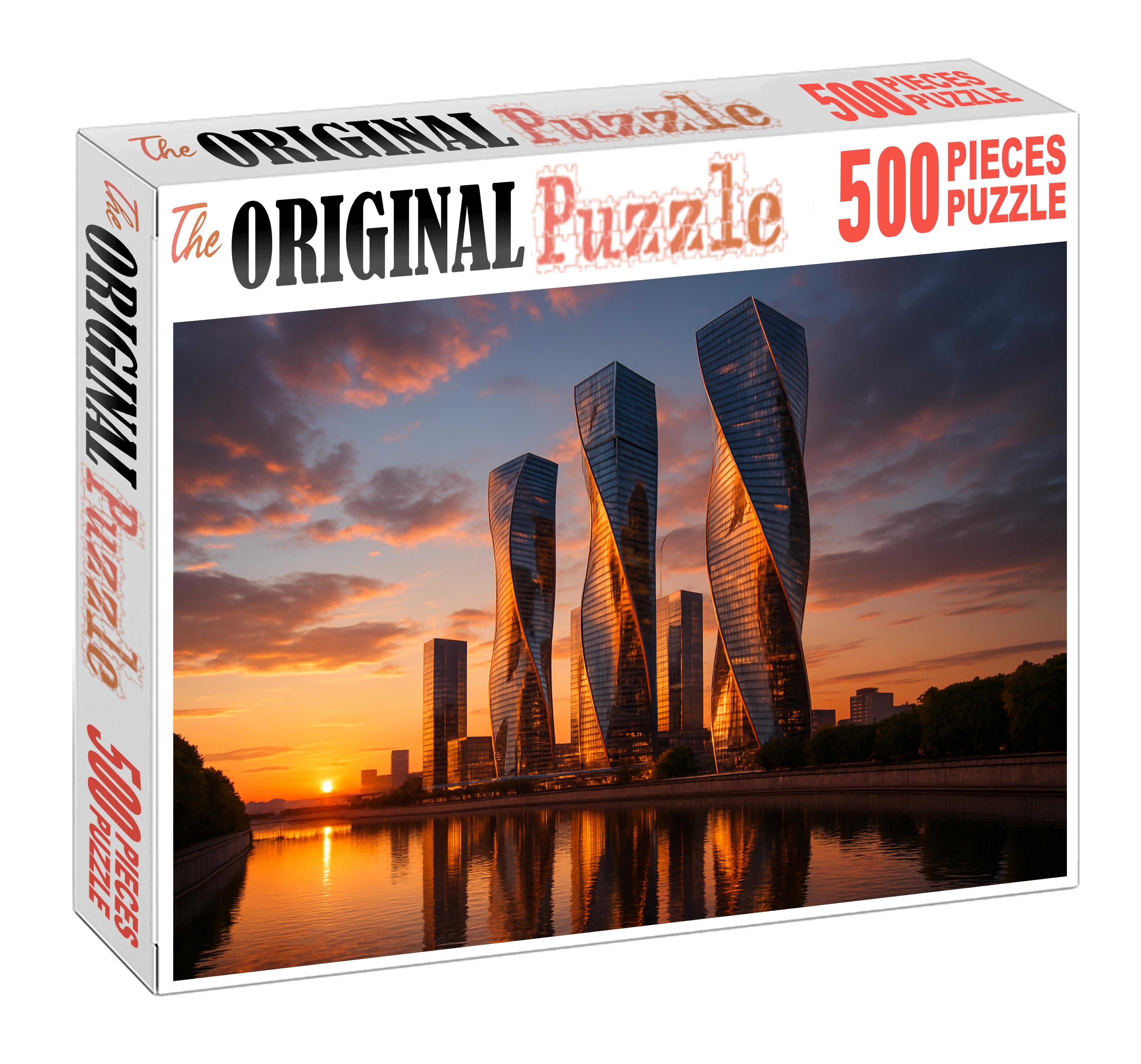 Moscow City Skyline Russias Futuristic Financial District Known For Its Cluster Of Twisting And Soaring Skyscrapers Puzzle Challenge