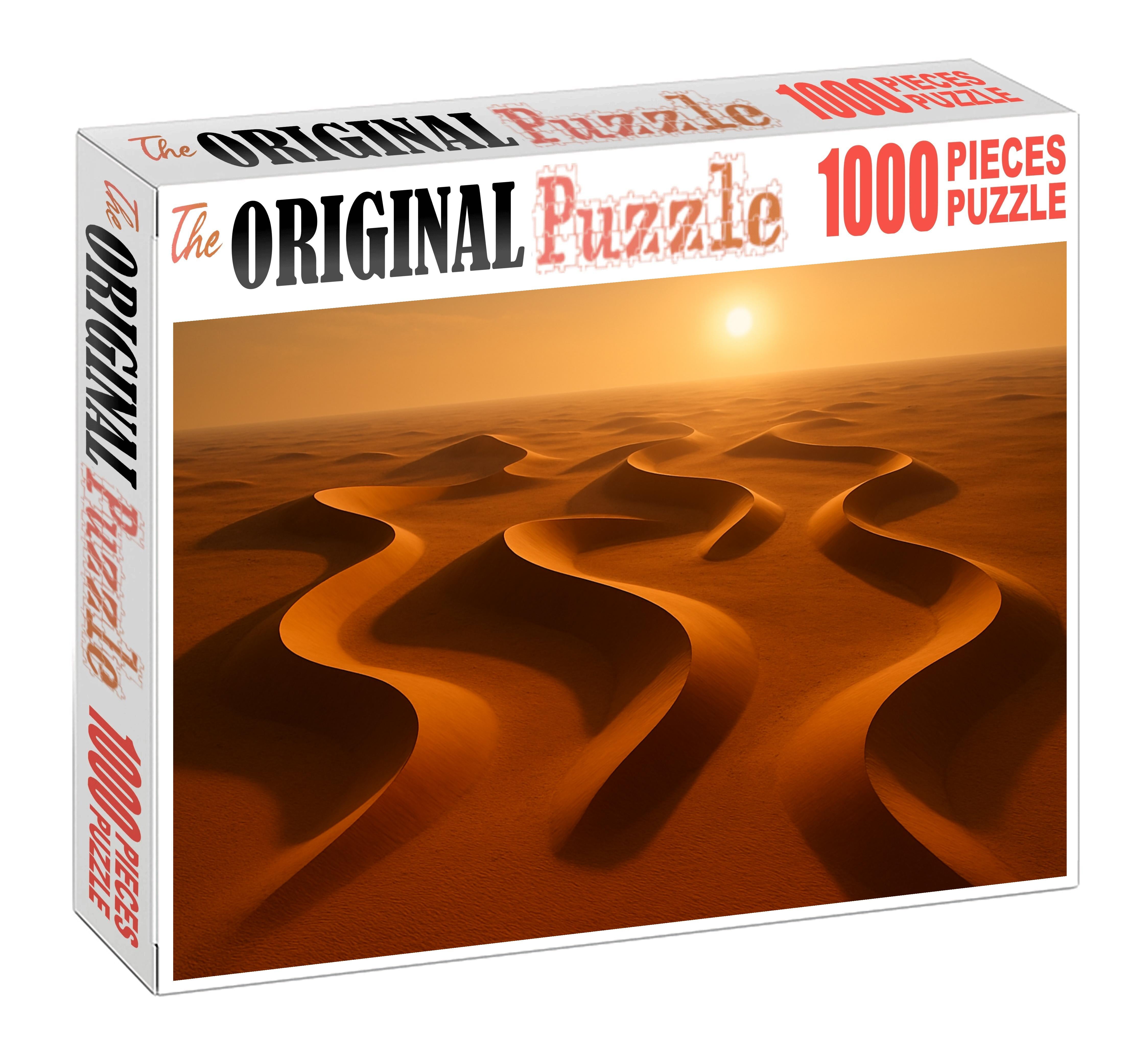 Golden Serpent Dunes Curving Lines Of Liquid Light Premium Puzzle Pieces