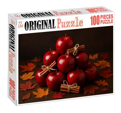 Candy Apple Orchard Glossy Red Apples And Cinnamon Stick Accents Puzzle Challenge