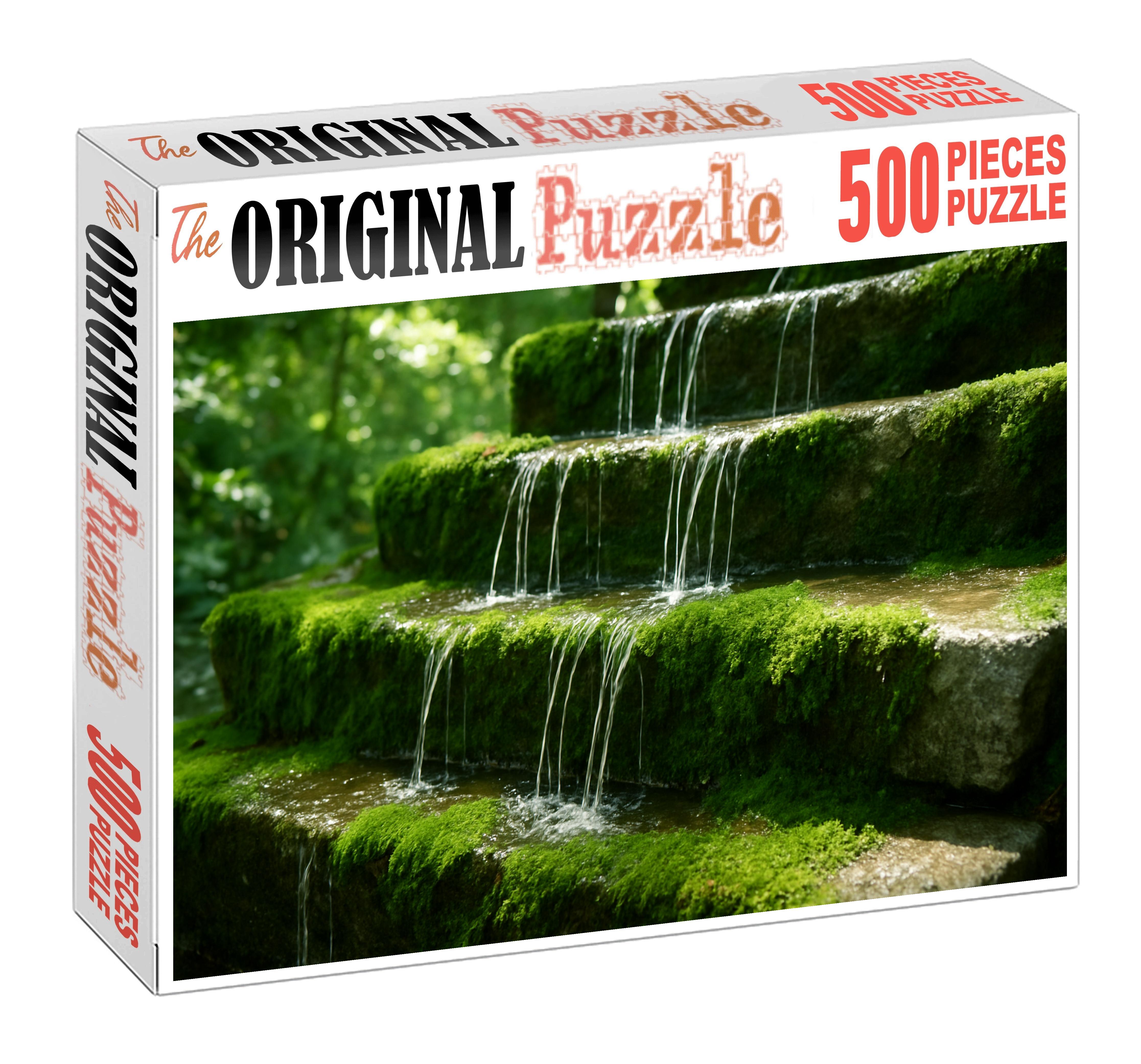 Jade Veil Cascade Custom Jigsaw Puzzle