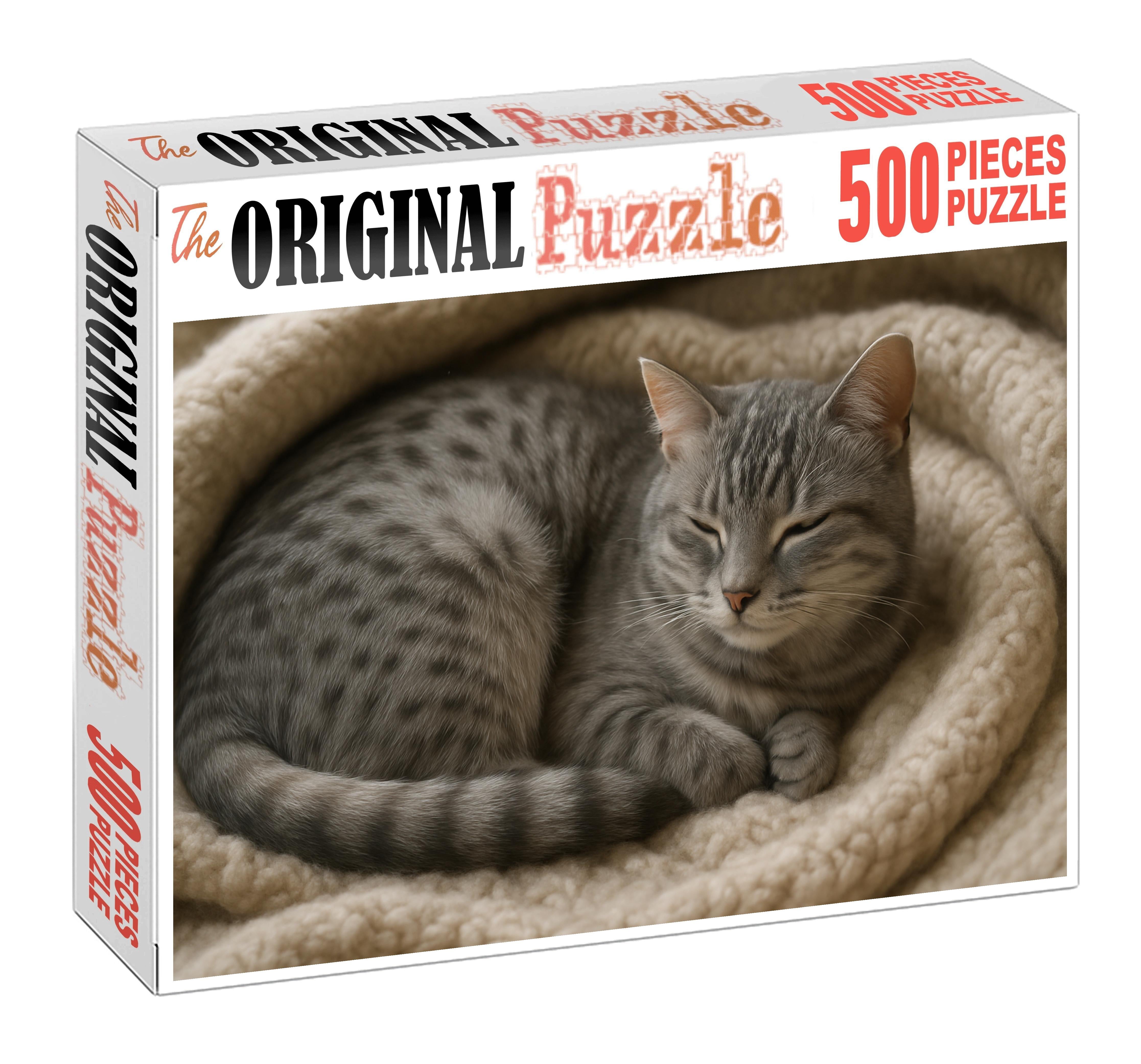 Shadow Mottle Mysterious Grey Spotted Mediumhair With Soft Temperament Premium Puzzle Pieces