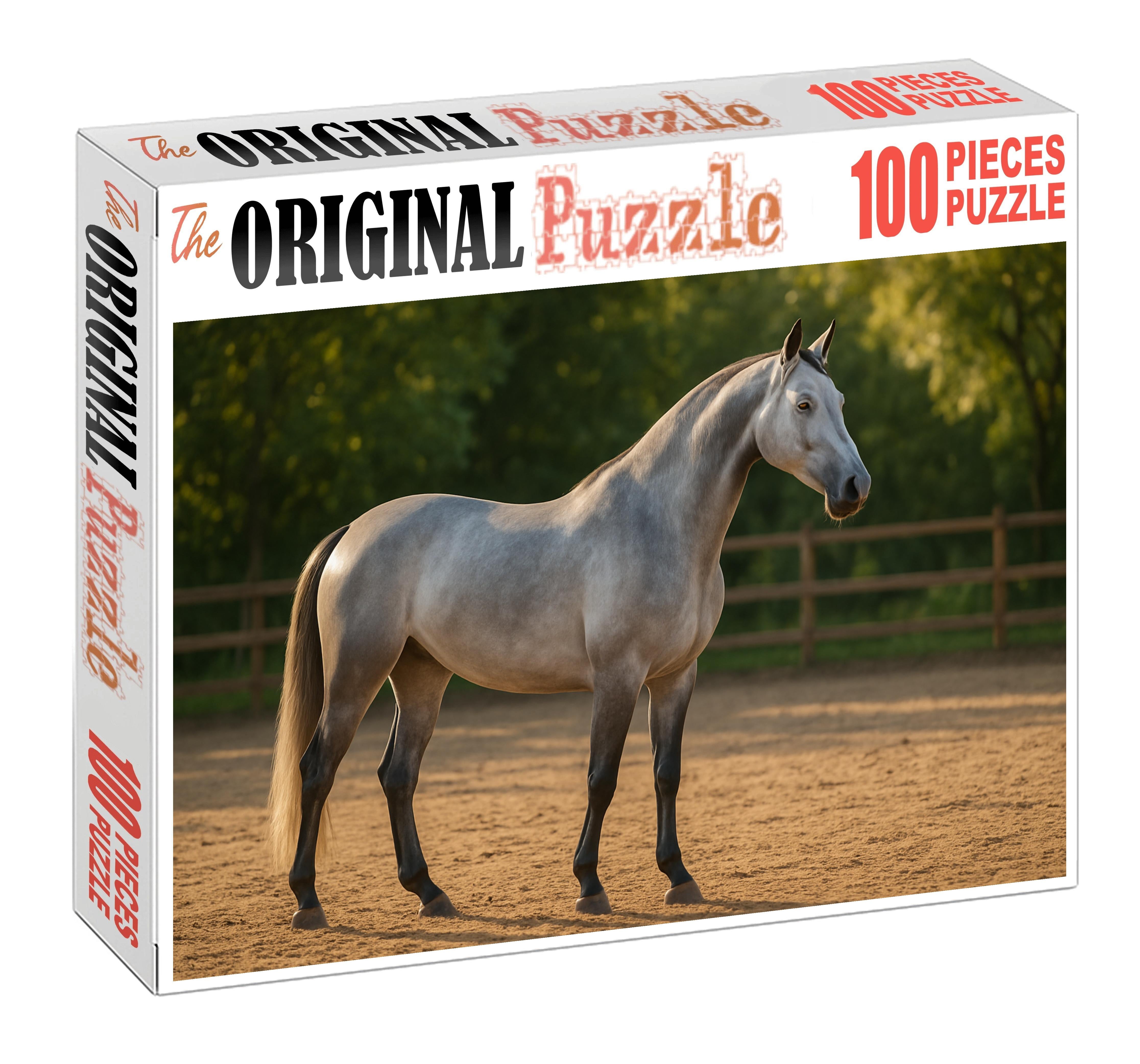 Twilight Pearl Delicate Silver Gray Warmblood Mare 500 Piece Puzzle