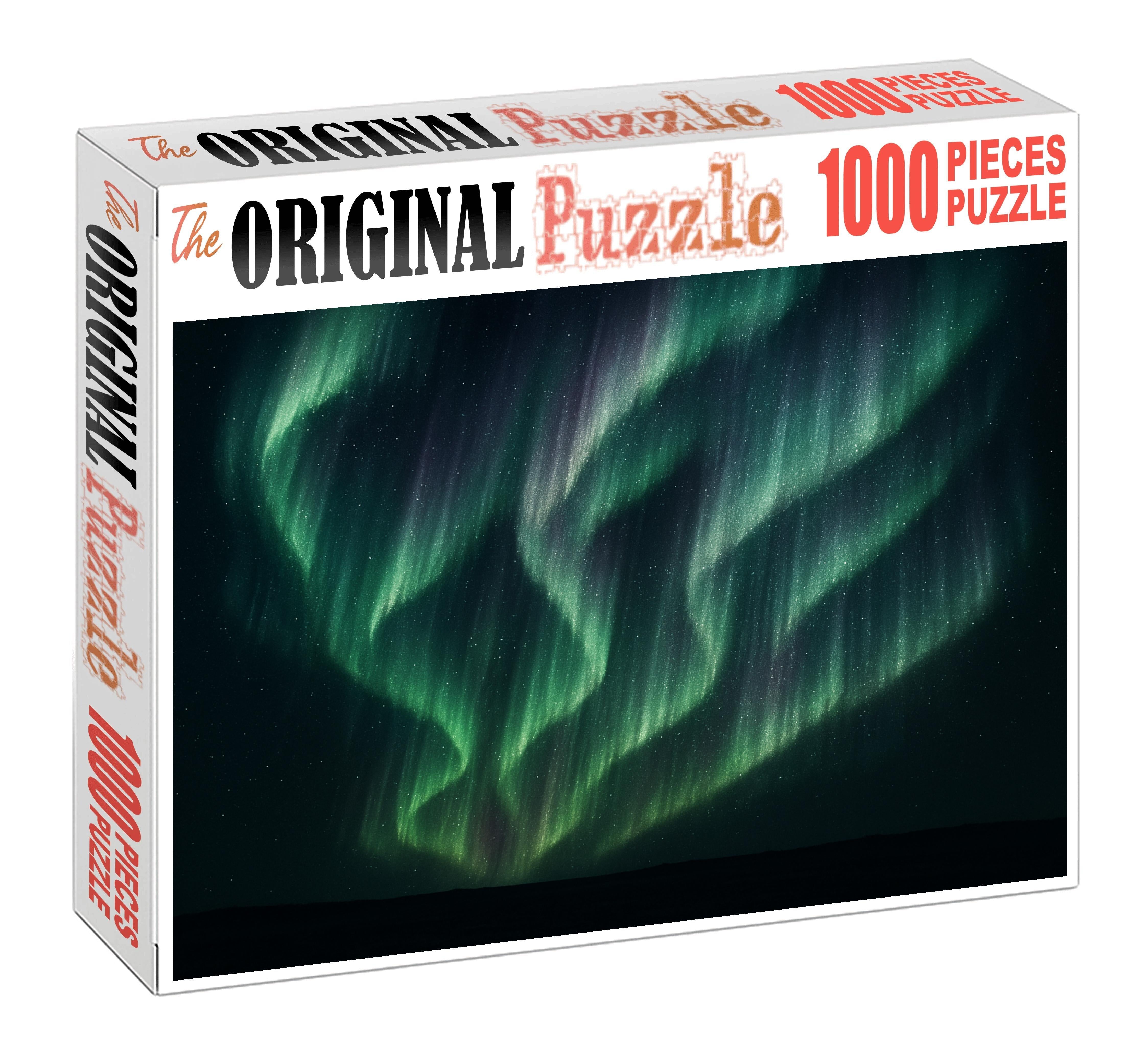 Radiant Auroral Cascade Custom Jigsaw Puzzle