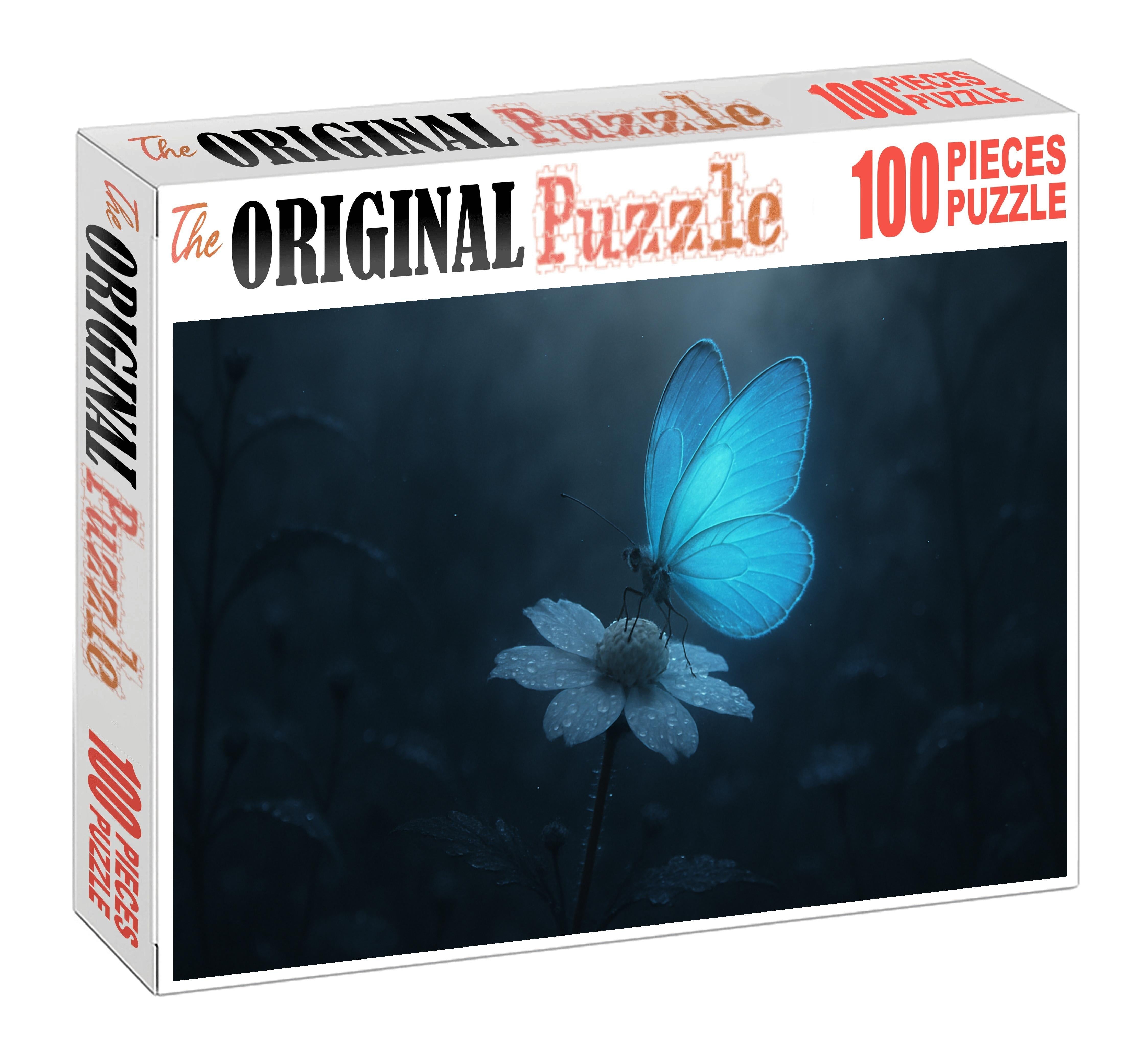 Cerulean Veil Butterfly Ephemeral Glider Of Misty Forests Puzzle Collection