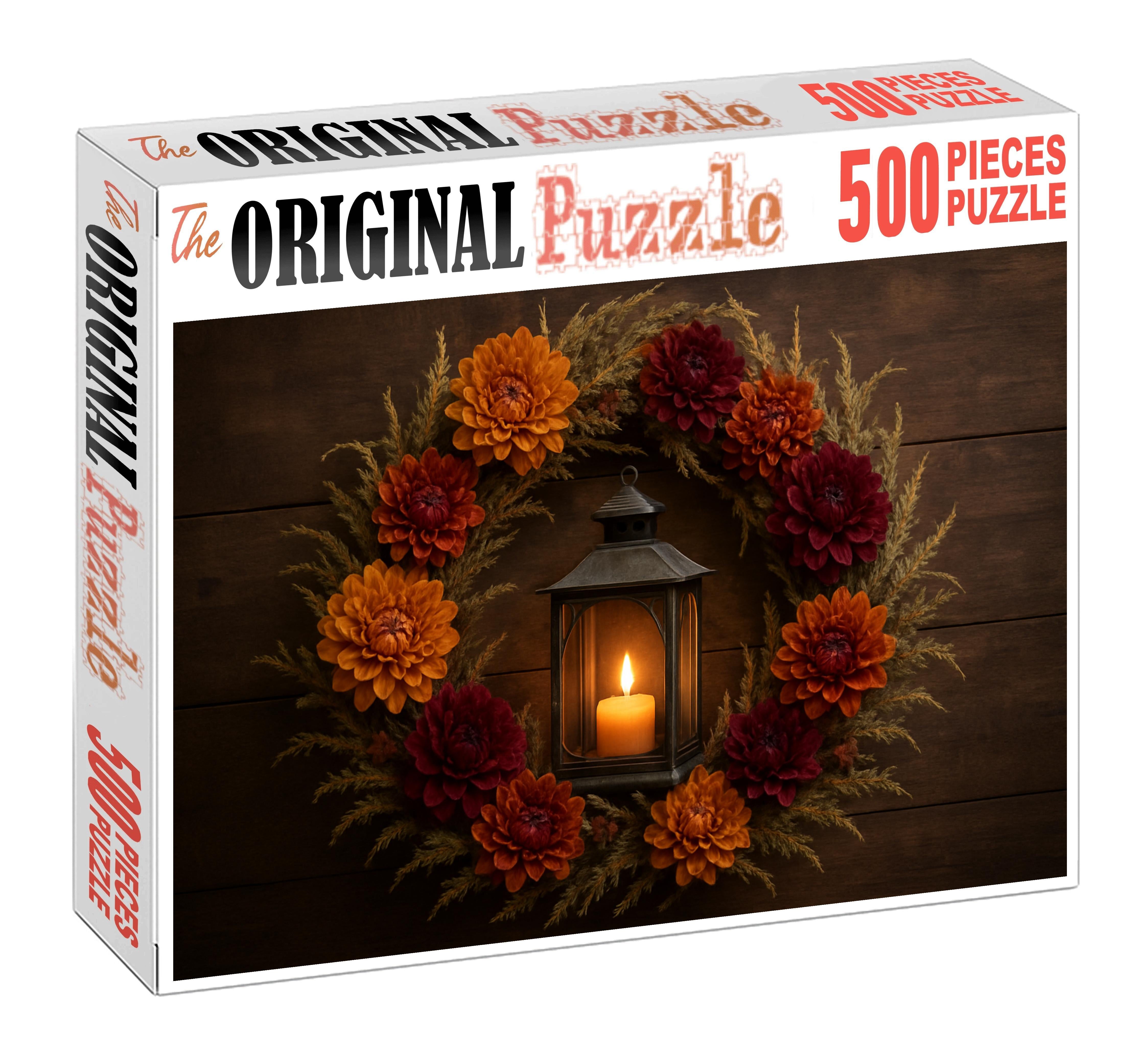 Evening Glow Lantern Wreath 100 Piece Puzzle