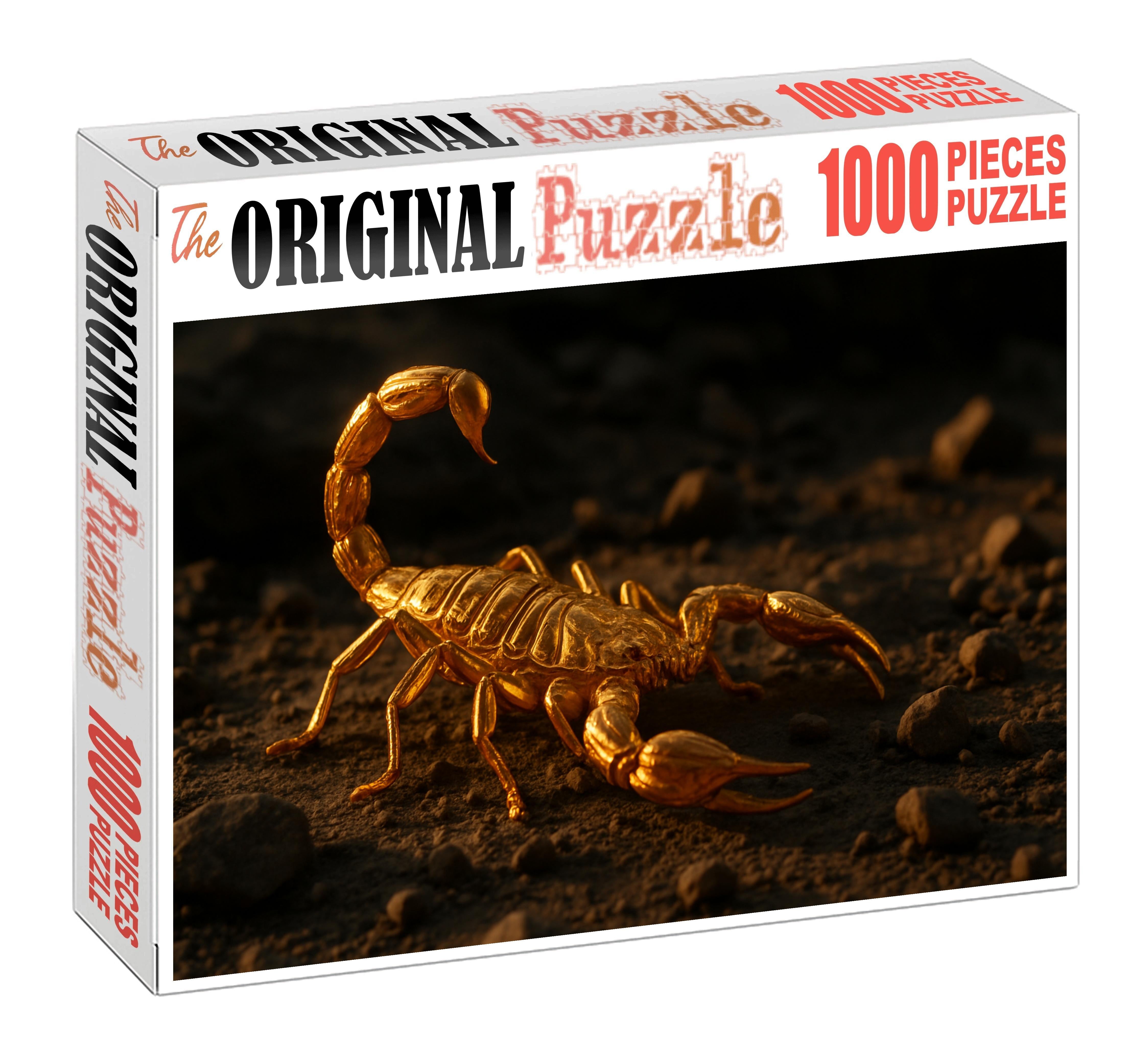 Golden Vein Scorpion Venomous Arachnid With Metallic Gold Exoskeleton And Strategic Ambush Techniques Puzzle Collection