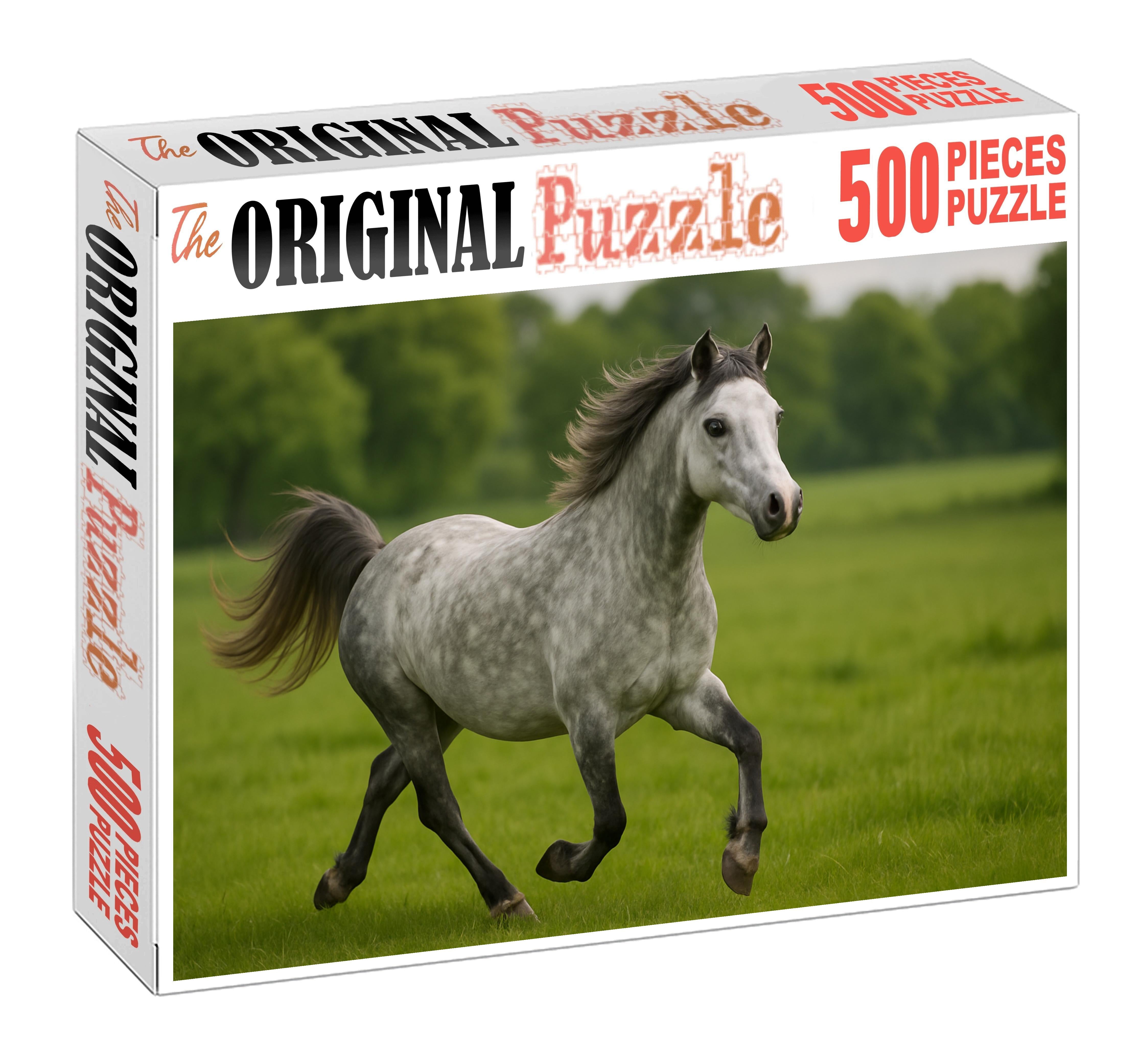 Silver Lining Welsh Pony Dapple Gray Mare With Playful Disposition Large Format Puzzle