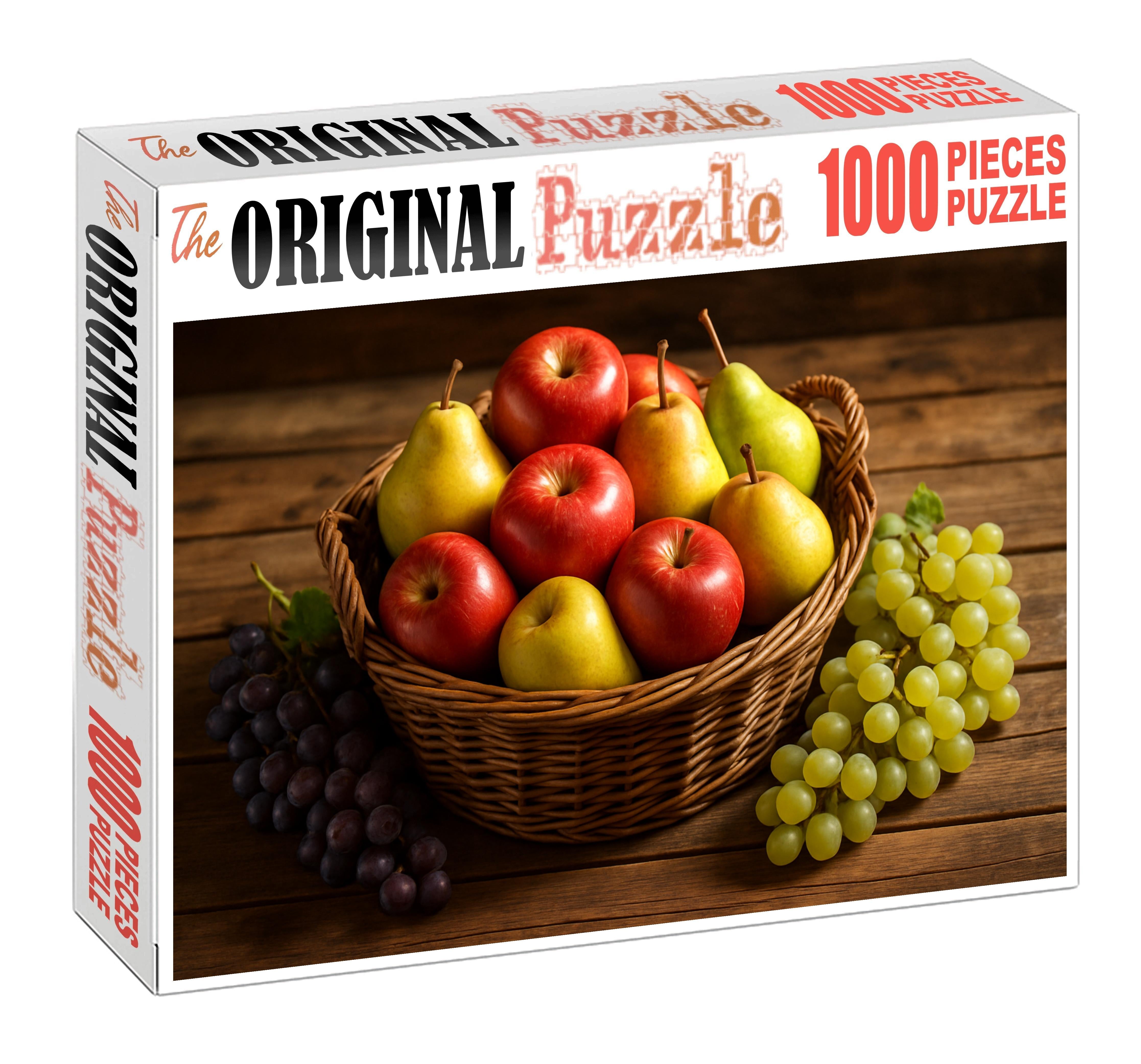 Harvest Basket Harmony Mixed Apples Pears And Late-season Grapes Mini Puzzle