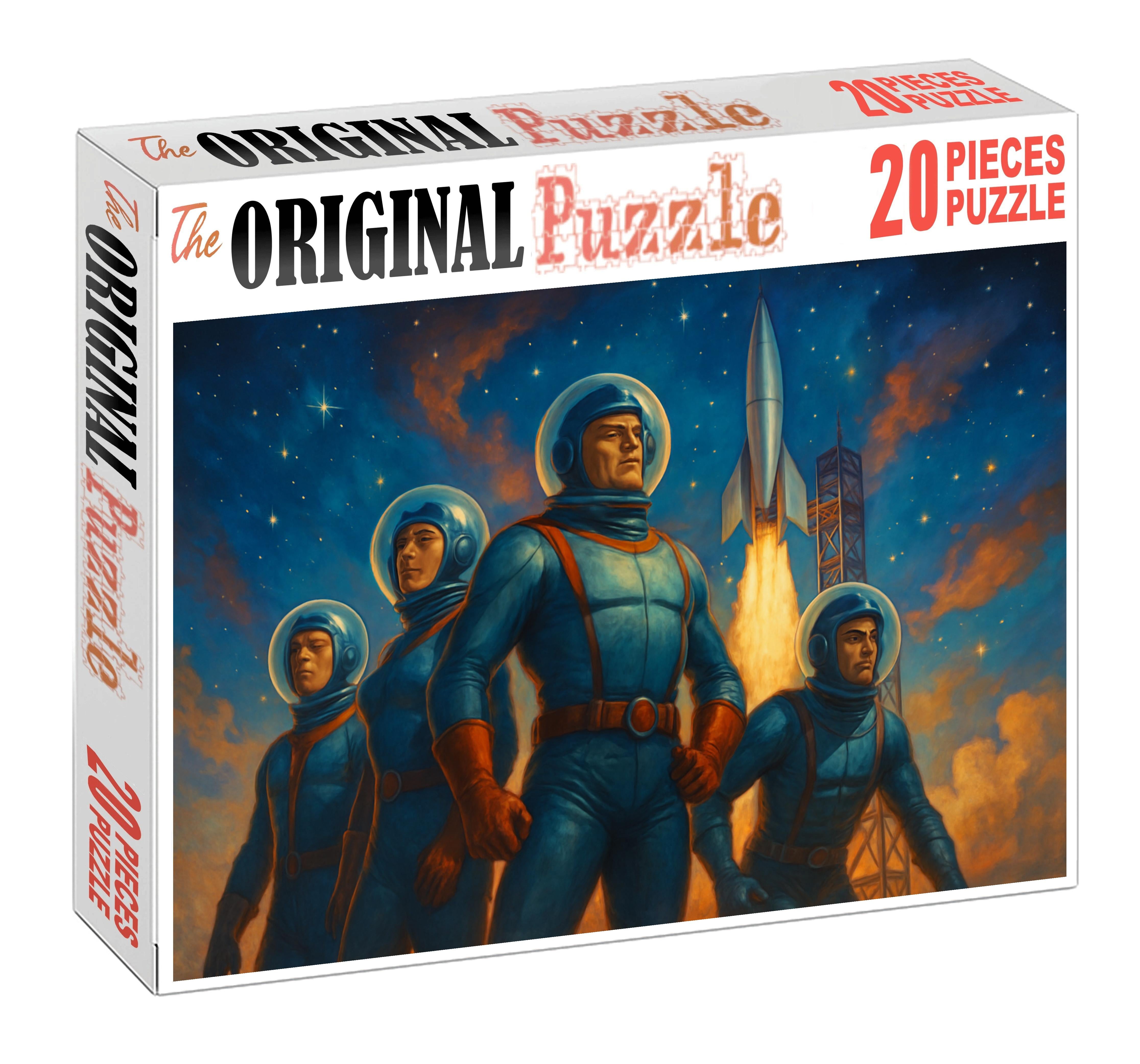 Retro Futurism Space Patrol Sleek Rockets And Atomic Age Optimism 20 Piece Puzzle