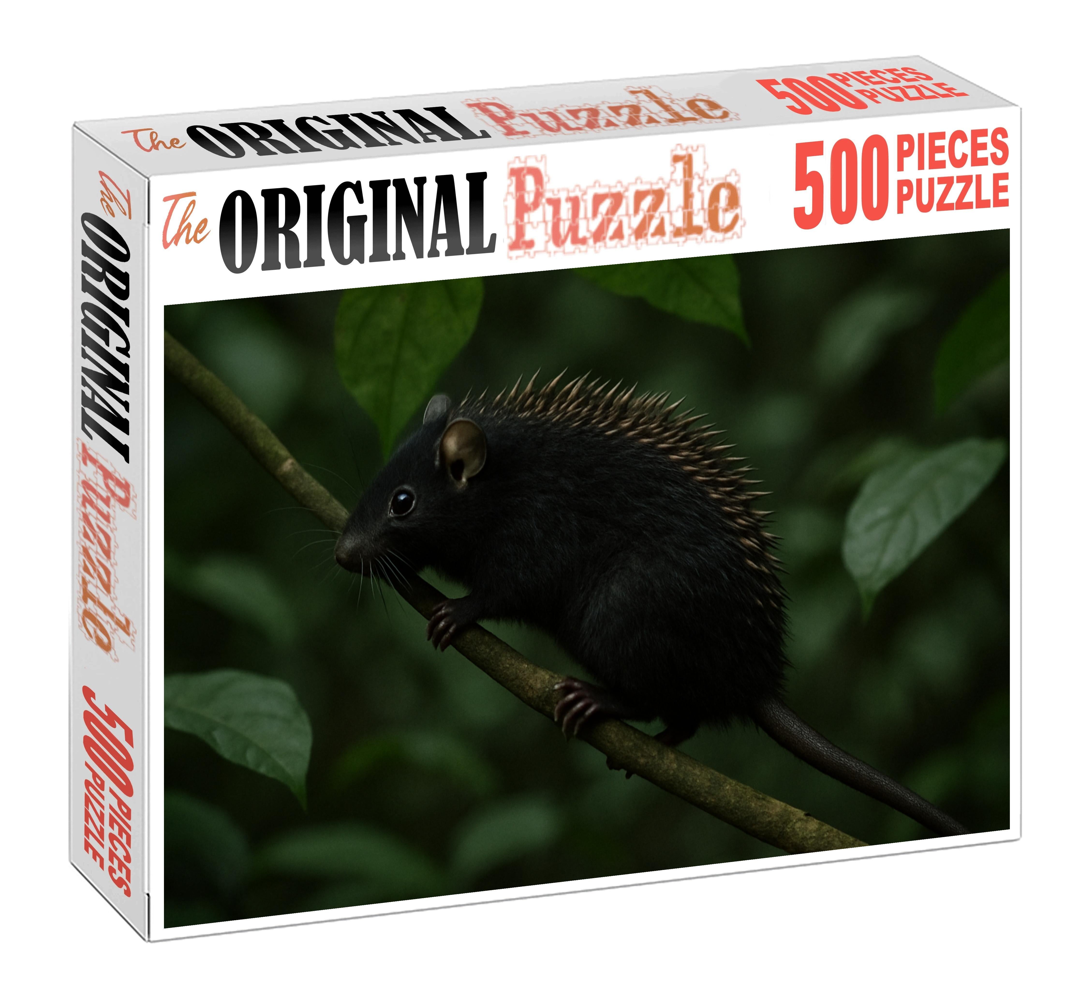 Velvet-spined Tree Rodent Agile Climber With Soft Dark Fur Puzzle Fun