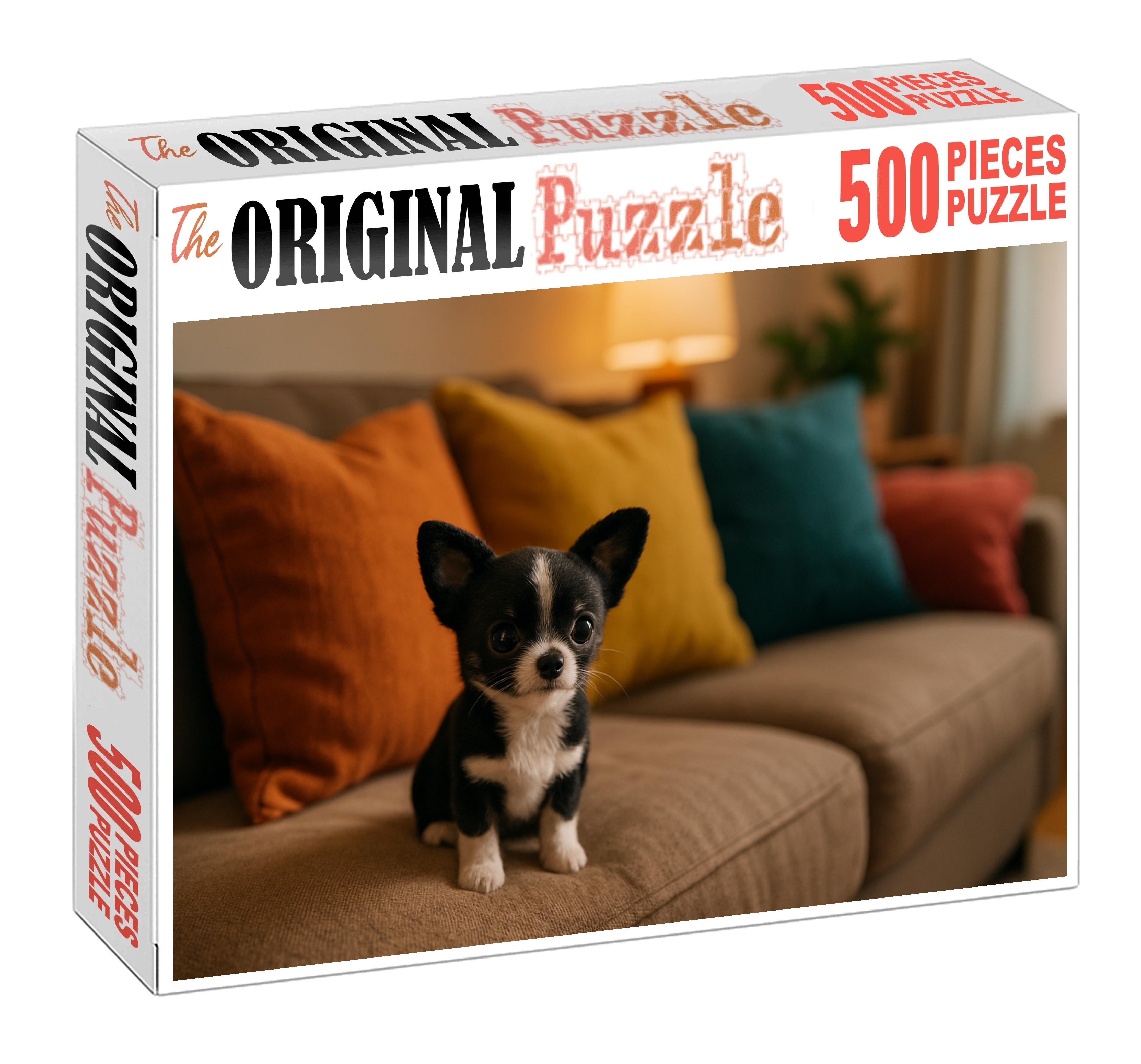 Onyx Patter Sleek Black-and-white Toy Companion With Spirited Playfulness Custom Jigsaw Puzzle