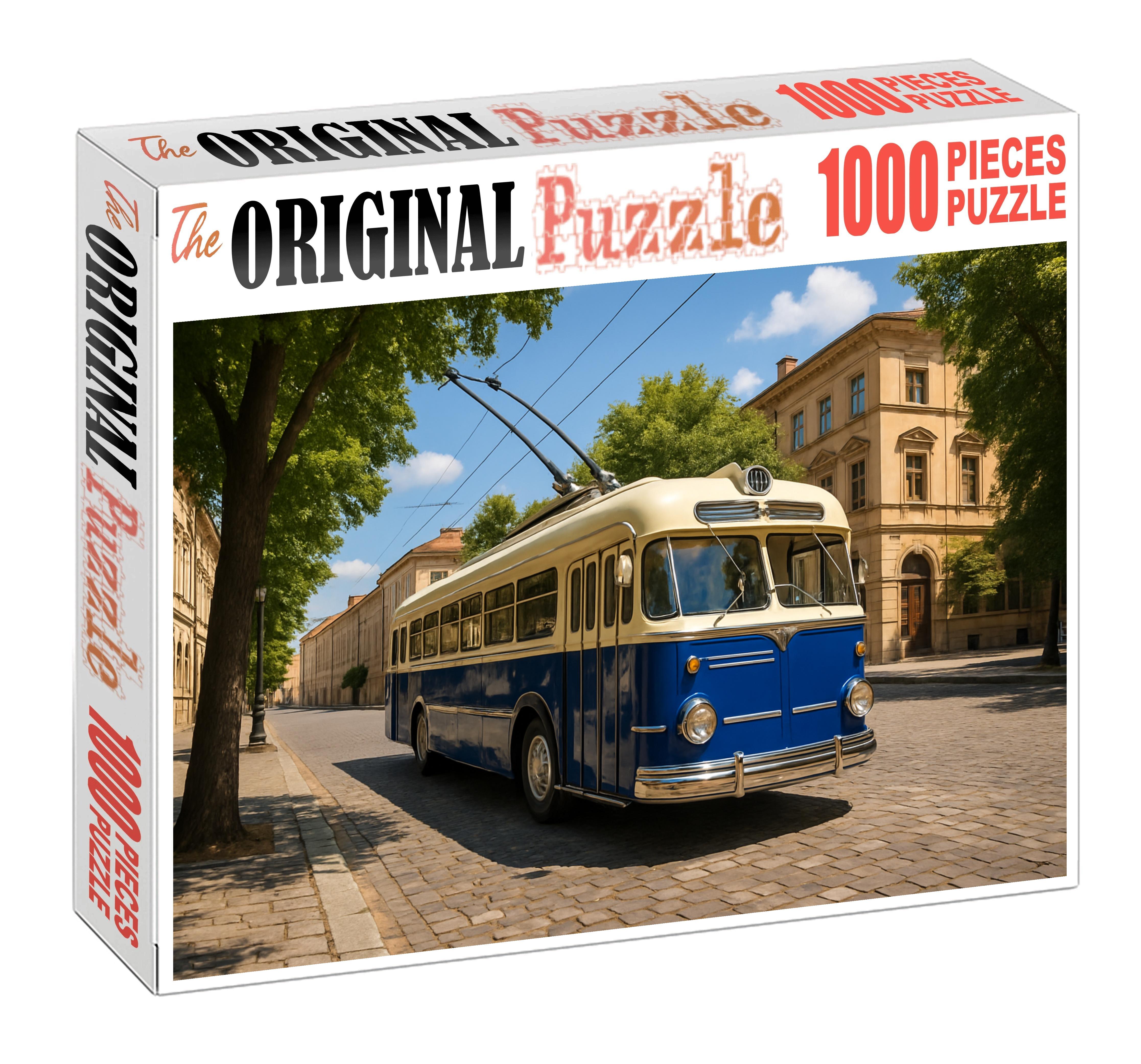 Vintage Electric Trolleybus Puzzle For Kids