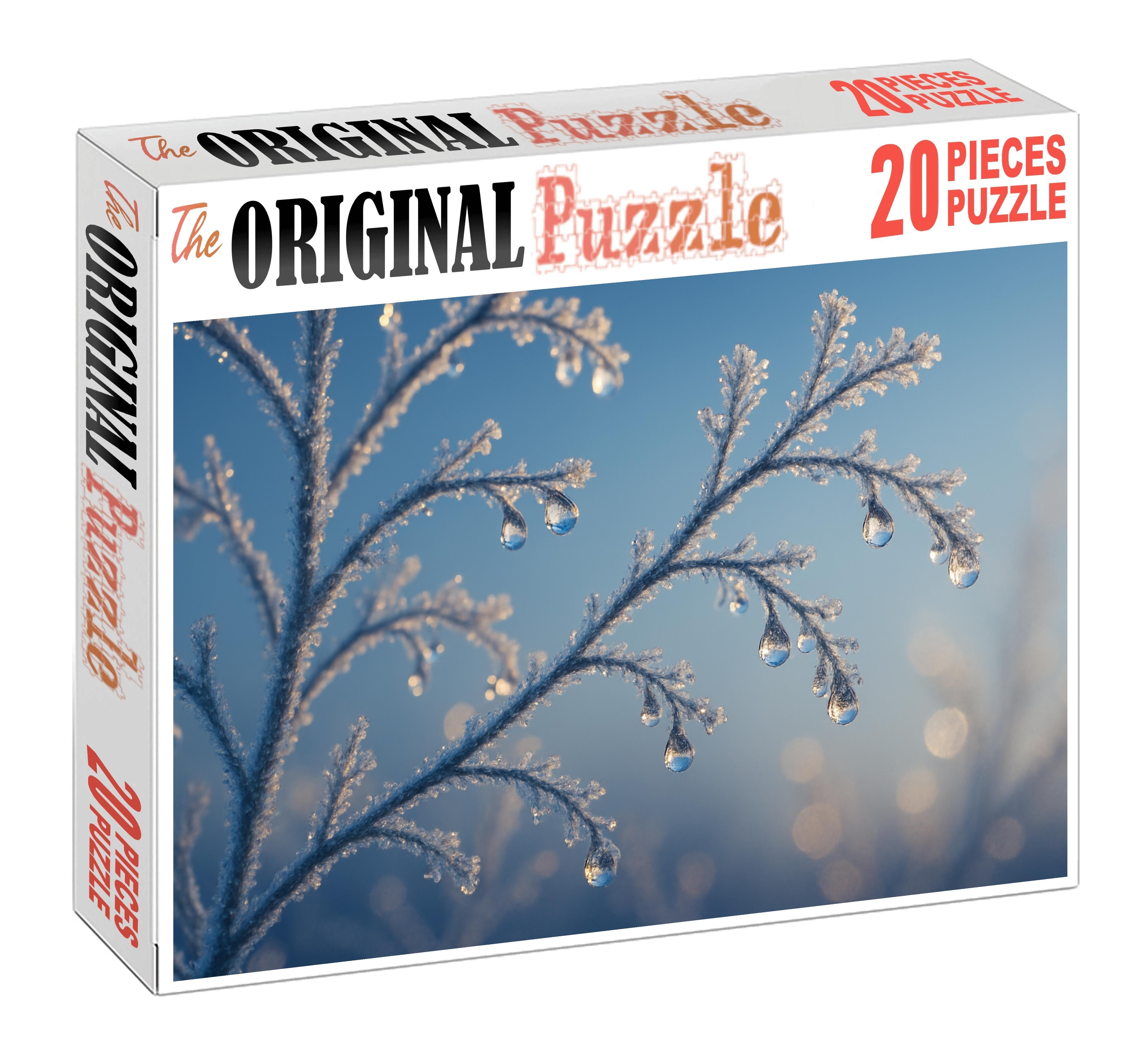 Icy Morning Glimmer Frosted Foliage And Sparkling Dewdrops 100 Piece Puzzle