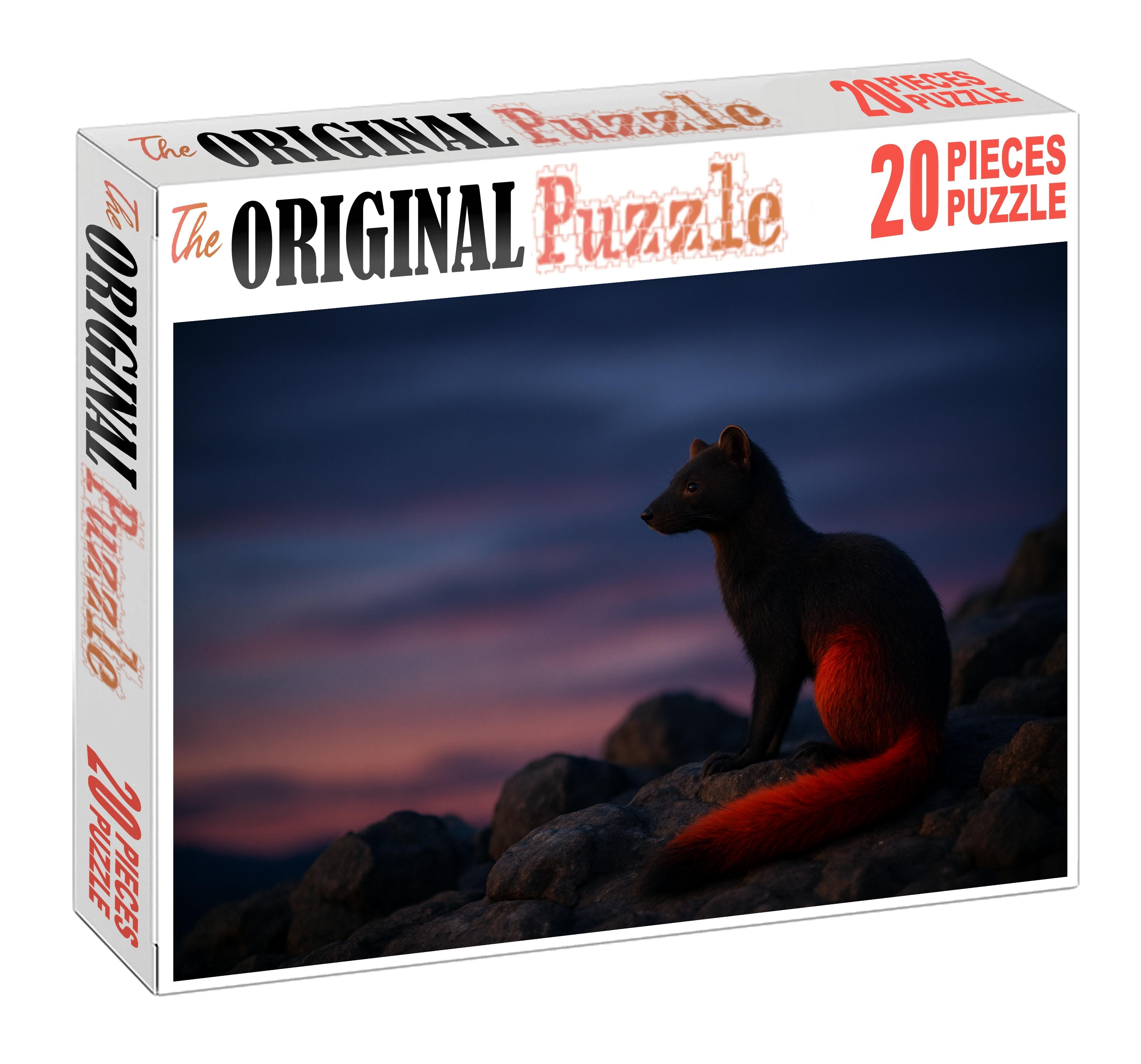 Crimson Dusk Prowler Stealthy Predator With Flame-tipped Fur Puzzle Fun