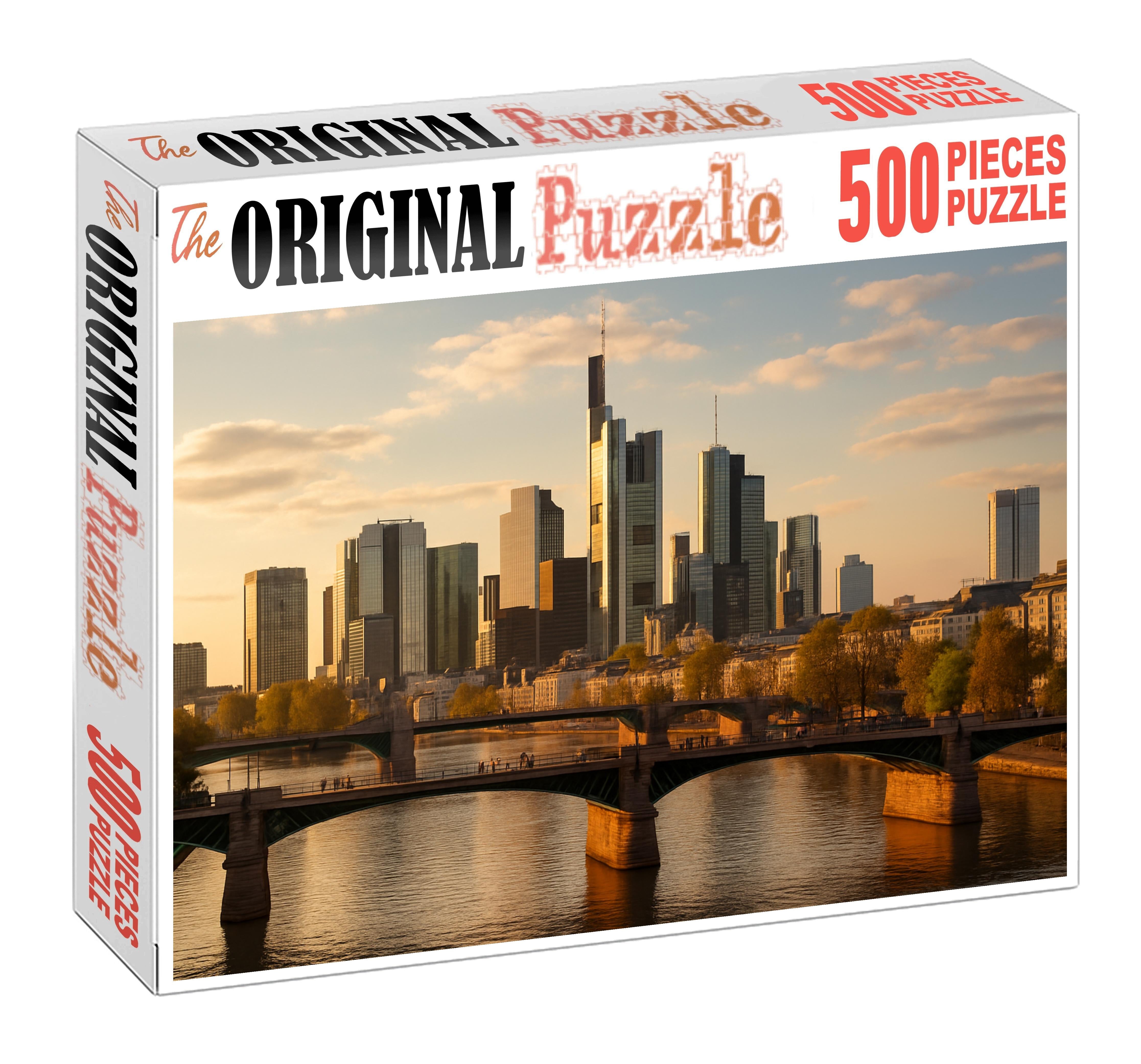 Frankfurt Main Skyline Europes Leading Financial Tower Cluster Large Format Puzzle
