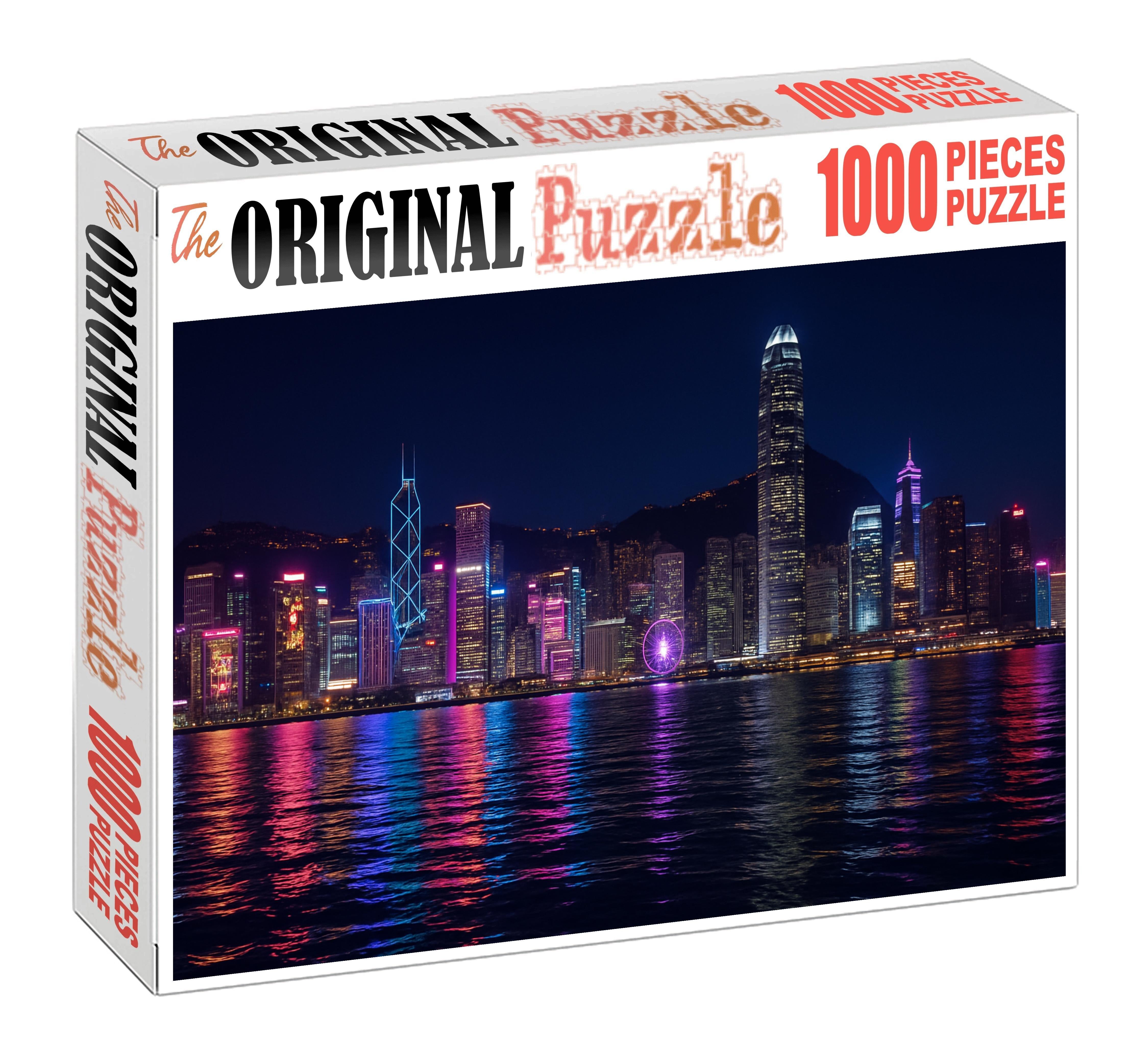 Hong Kong Victoria Harbour Skyline Worlds 7th Most Iconic Skyline Mini Puzzle