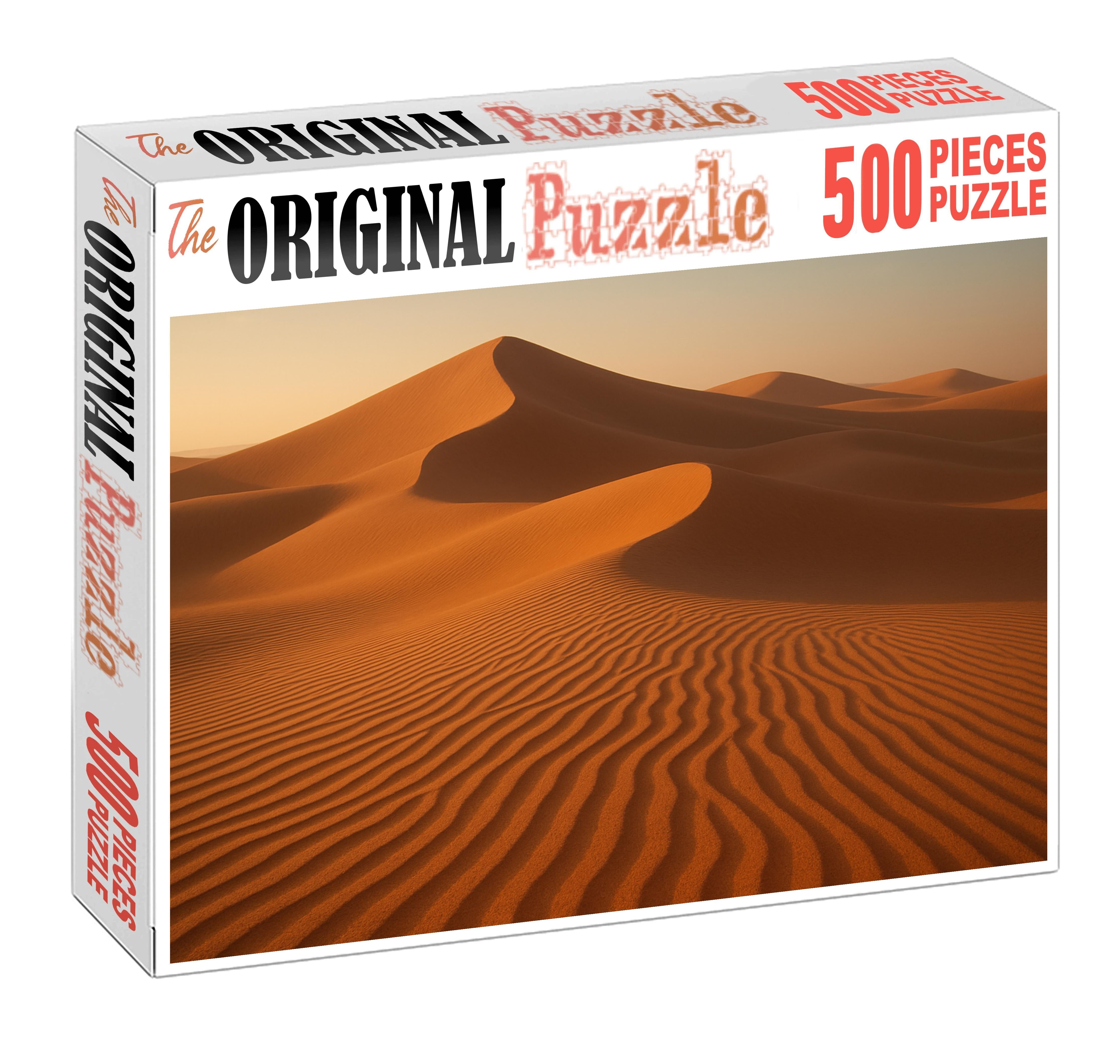 Whispering Amber Ridge Wind-sculpted Dunes At Sunrise Puzzle For Adults