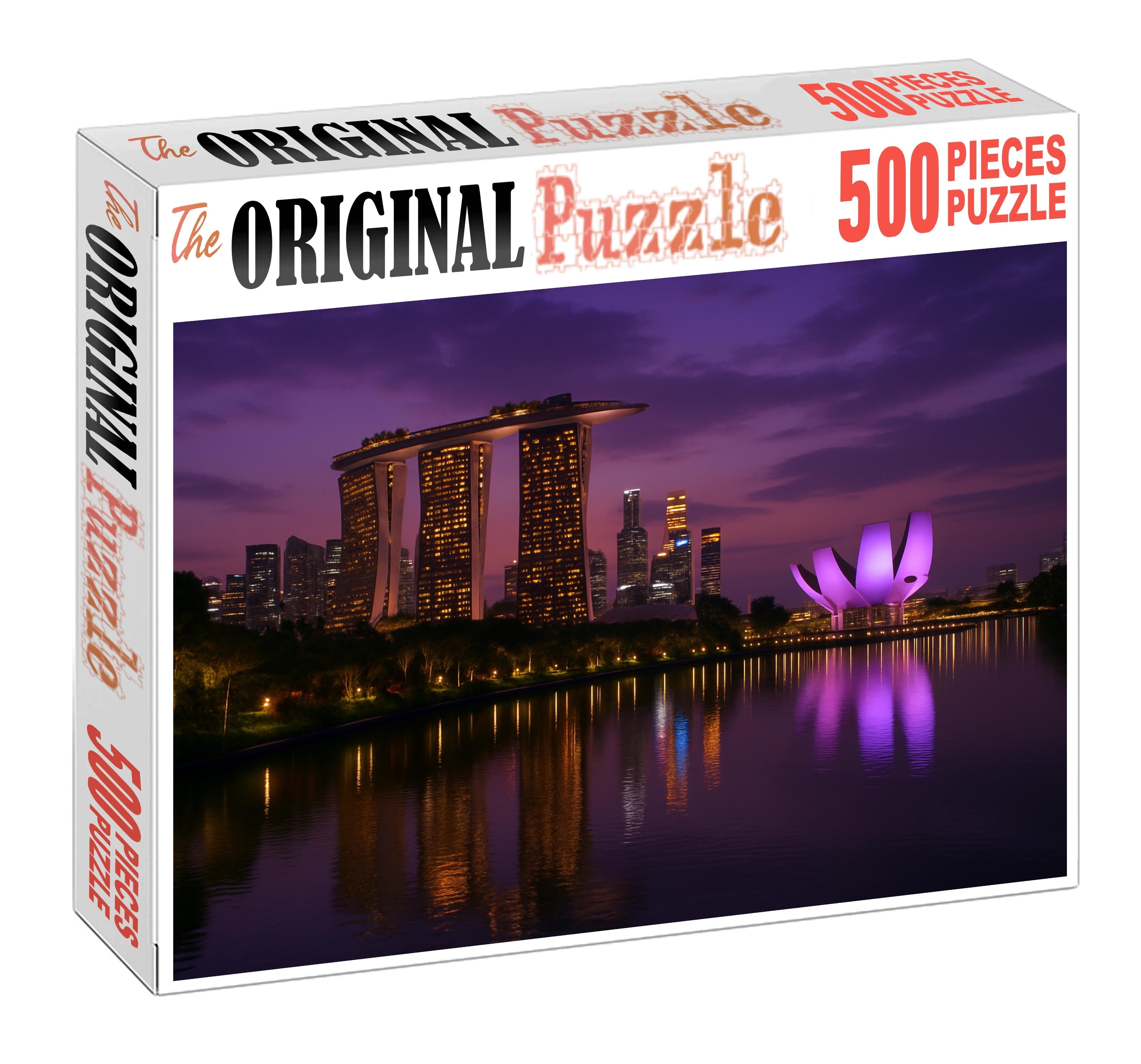 Singapore Marina Bay Skyline Futuristic And Green Urban Vision Mini Puzzle
