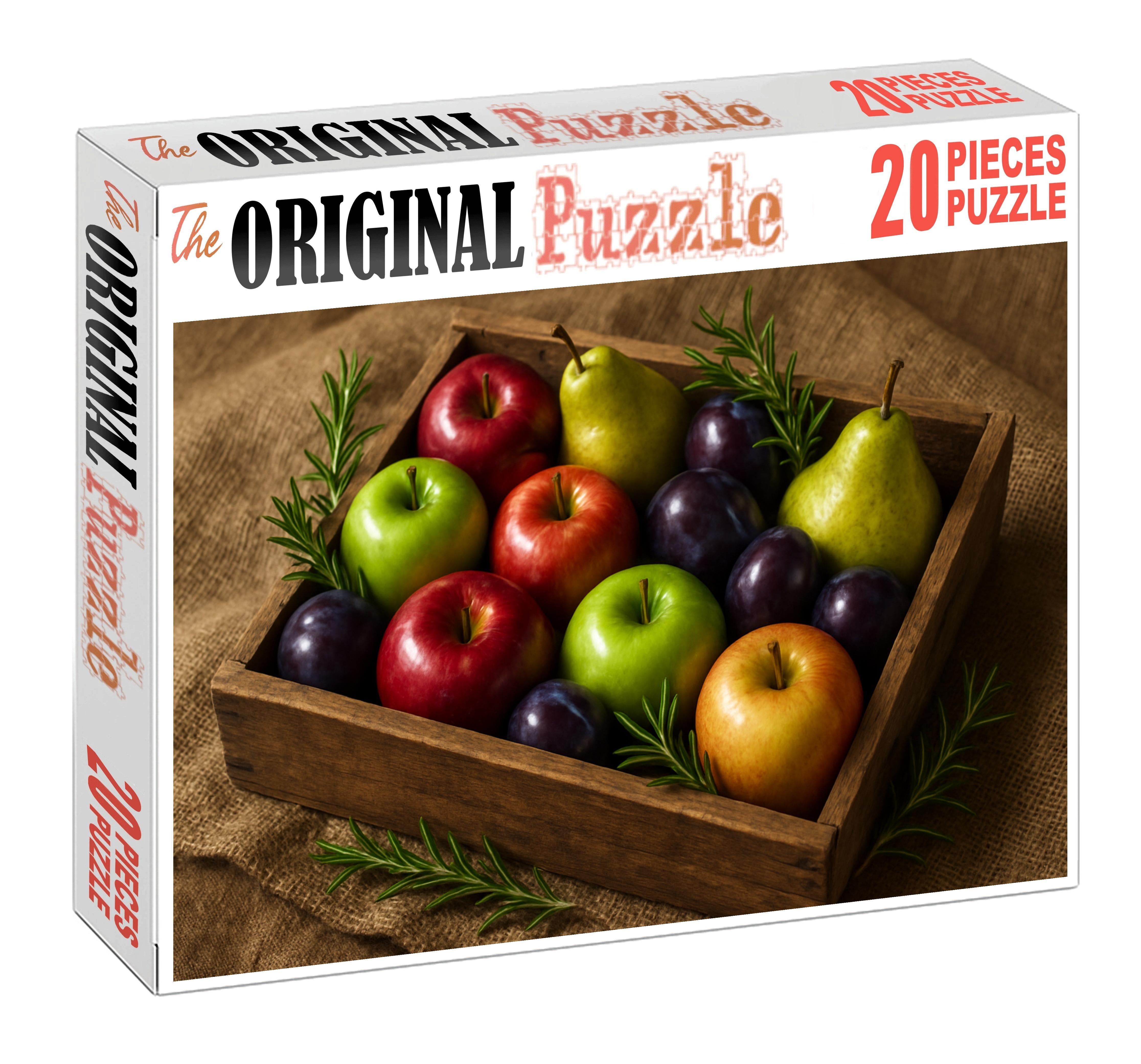 Autumn Orchard Crate Crisp Apples Pears And Plums In A Rustic Wooden Box 1000 Piece Puzzle