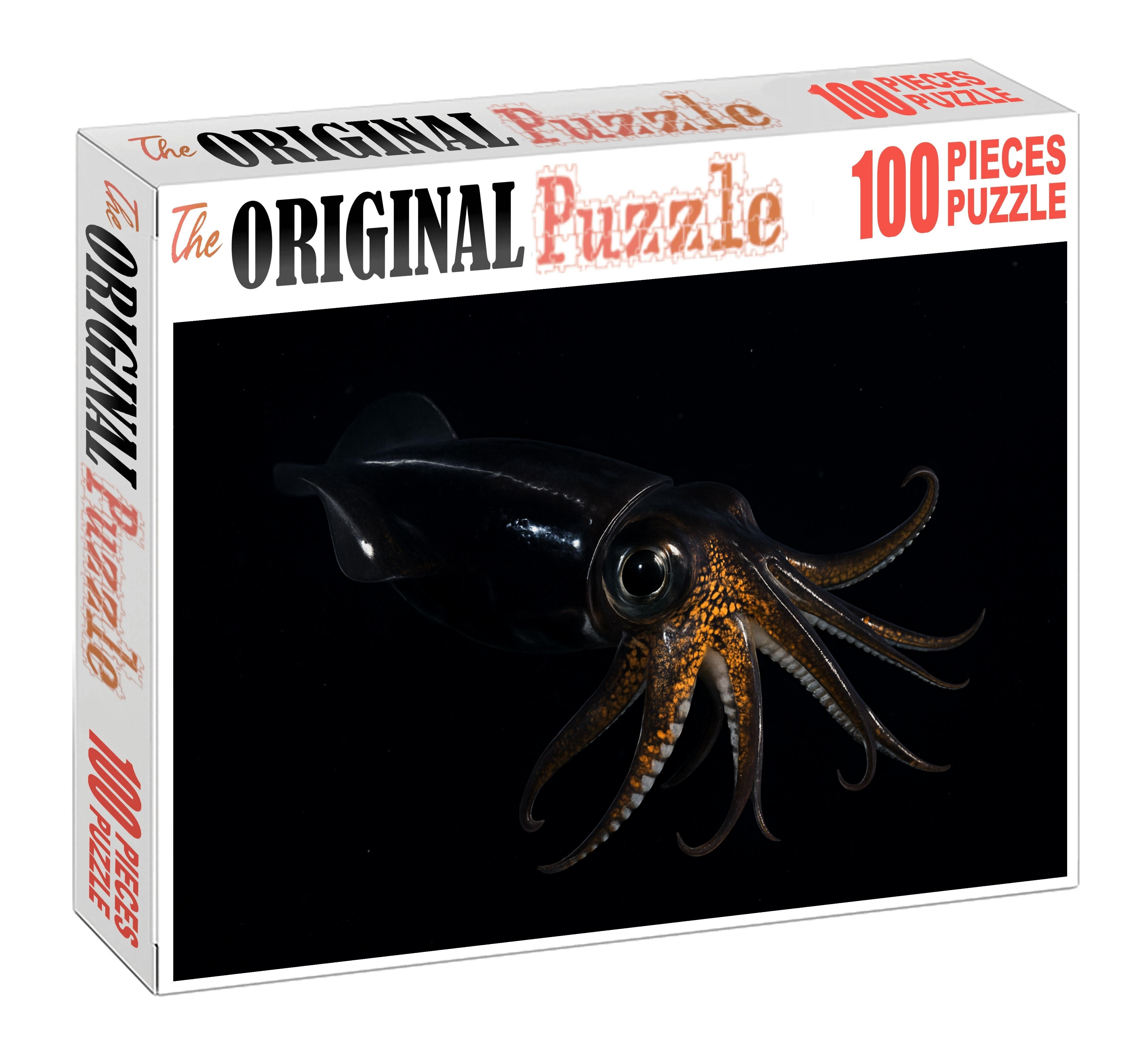 Midnight Phantom Squid Elusive Cephalopod With Jet-black Skin And Rapid Camouflage 300 Piece Puzzle