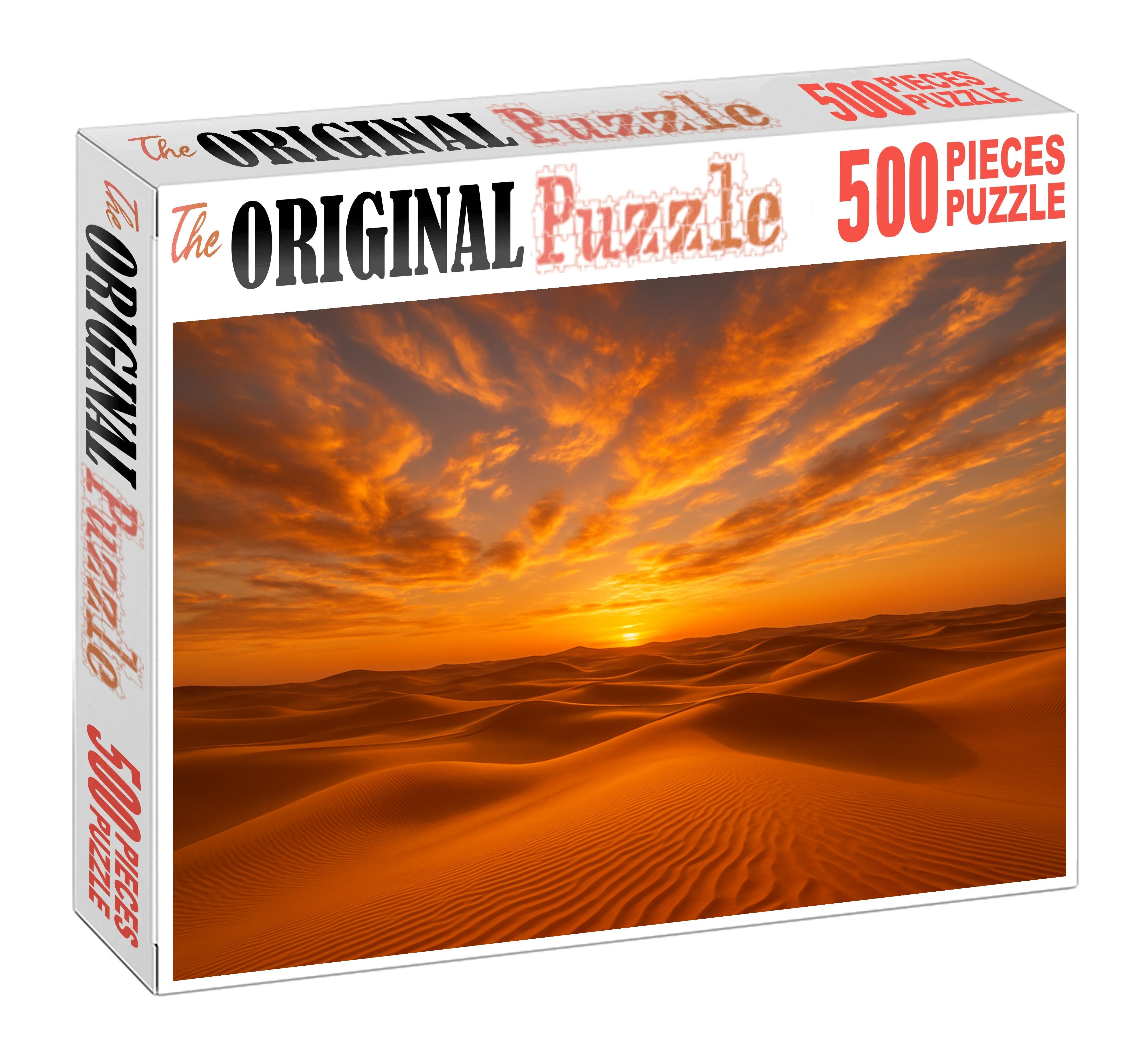Gilded Oasis View Gold And Amber Melodies Over Desert Sands Puzzle Collection