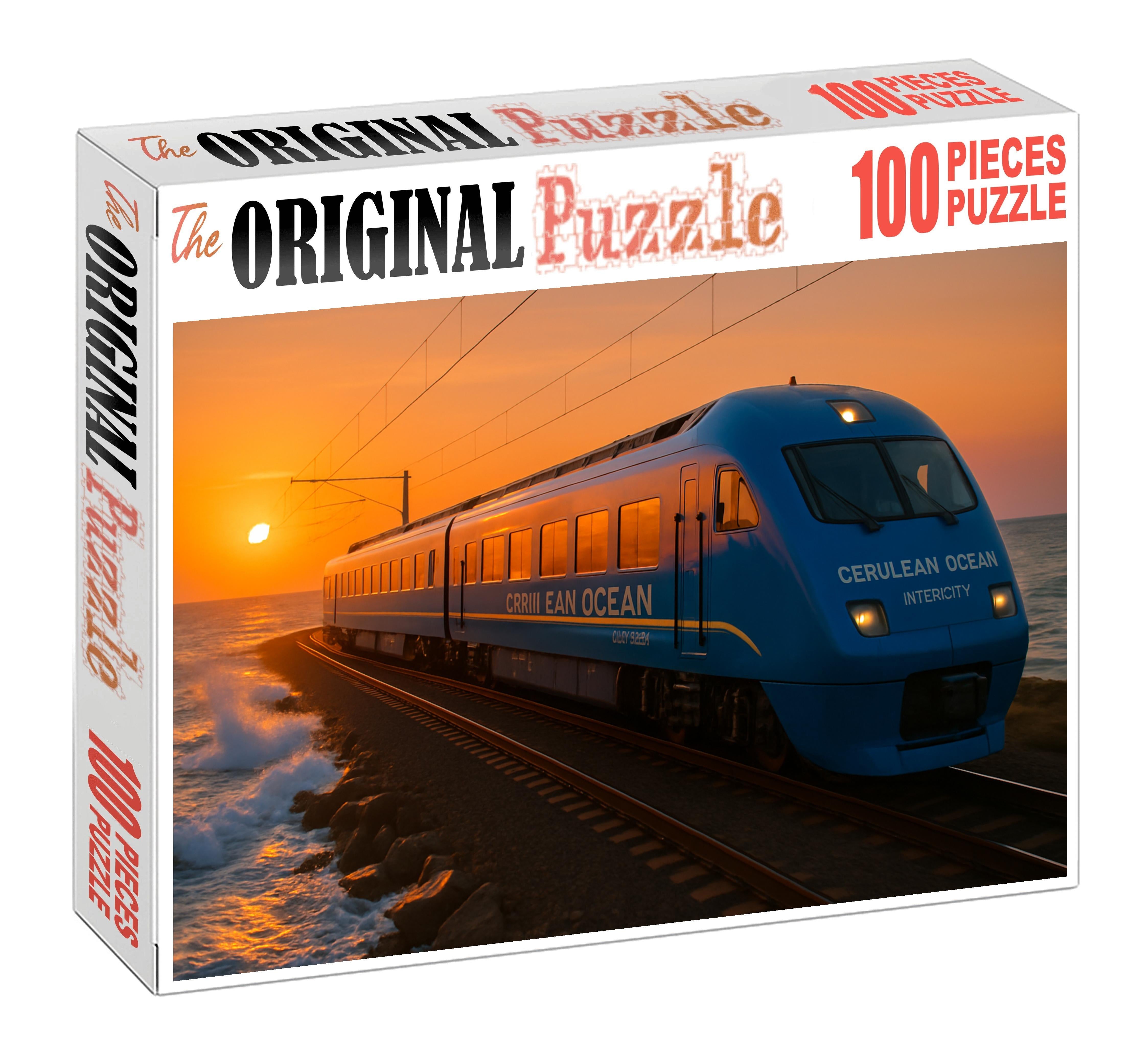 Cerulean Ocean Intercity Sleek Electric Multiple Unit For Coastal Routes Large Format Puzzle