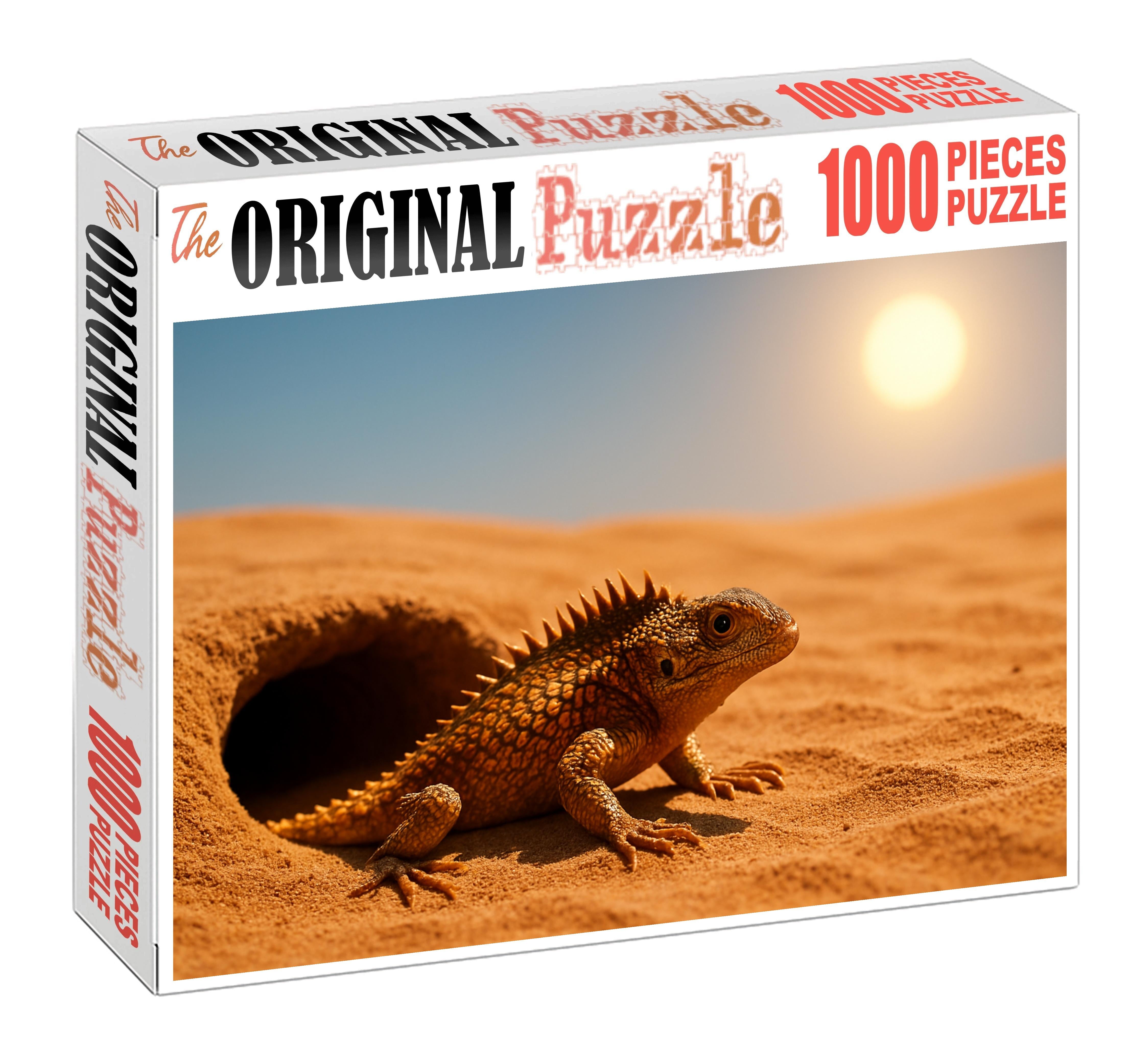 Amber Spine Lizard Desert Dweller With Sun-reflecting Scales And Rapid Burrowing Ability Puzzle Collection